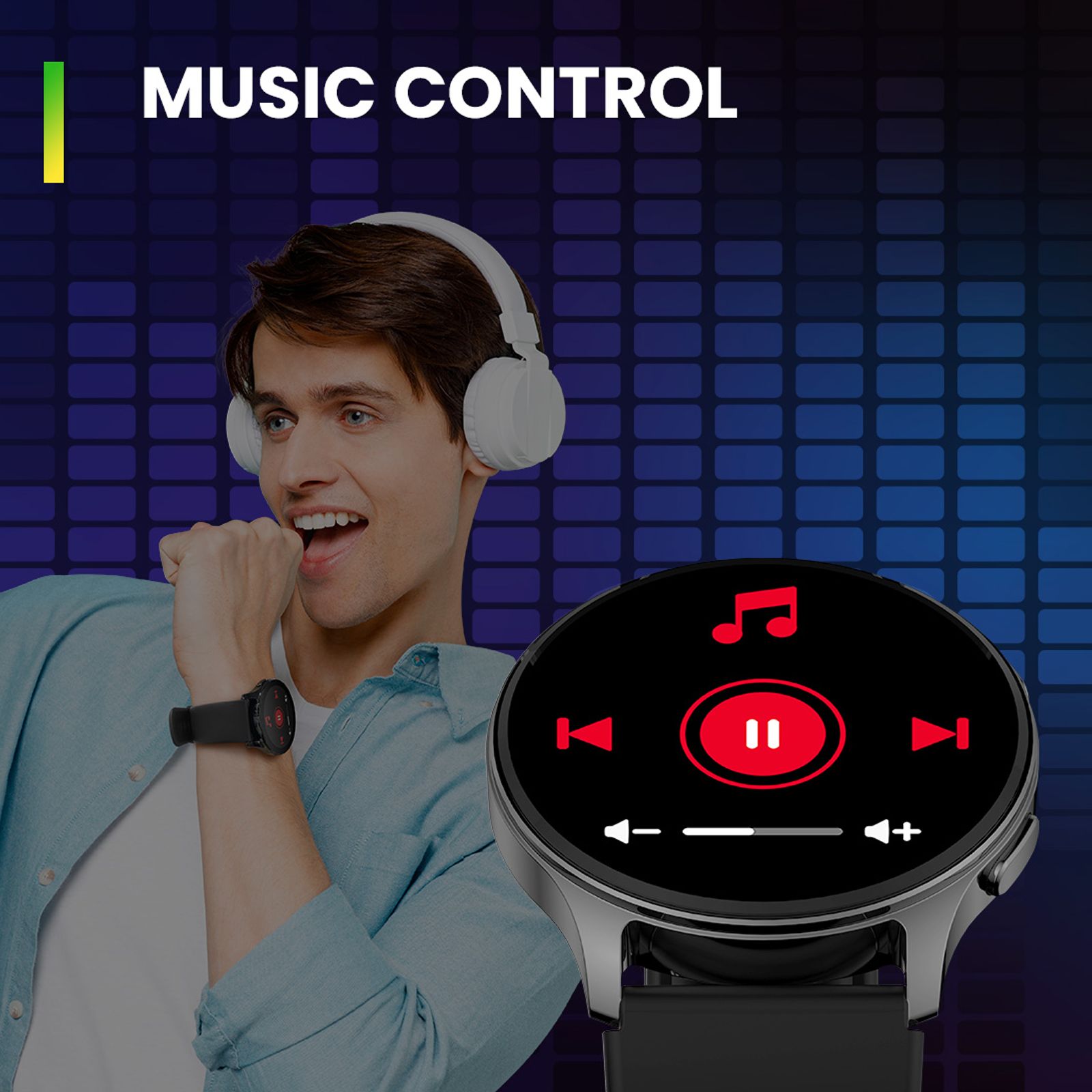 amazfit Pop 3R Smartwatch with Bluetooth Calling (36.32mm AMOLED Display, IP68 Water Resistant, Black Strap)_4