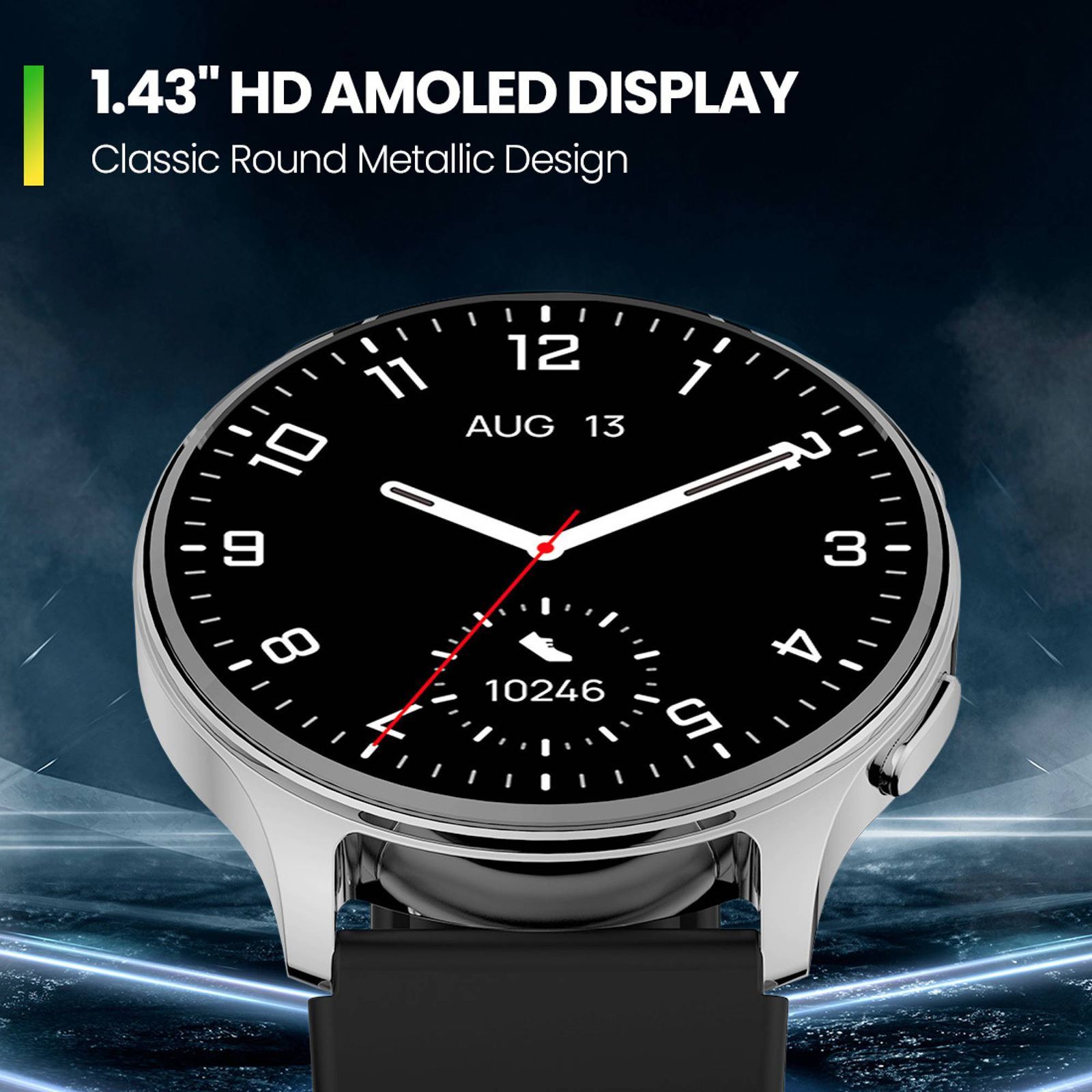 amazfit Pop 3R Smartwatch with Bluetooth Calling (36.32mm AMOLED Display, IP68 Water Resistant, Black Strap)_4