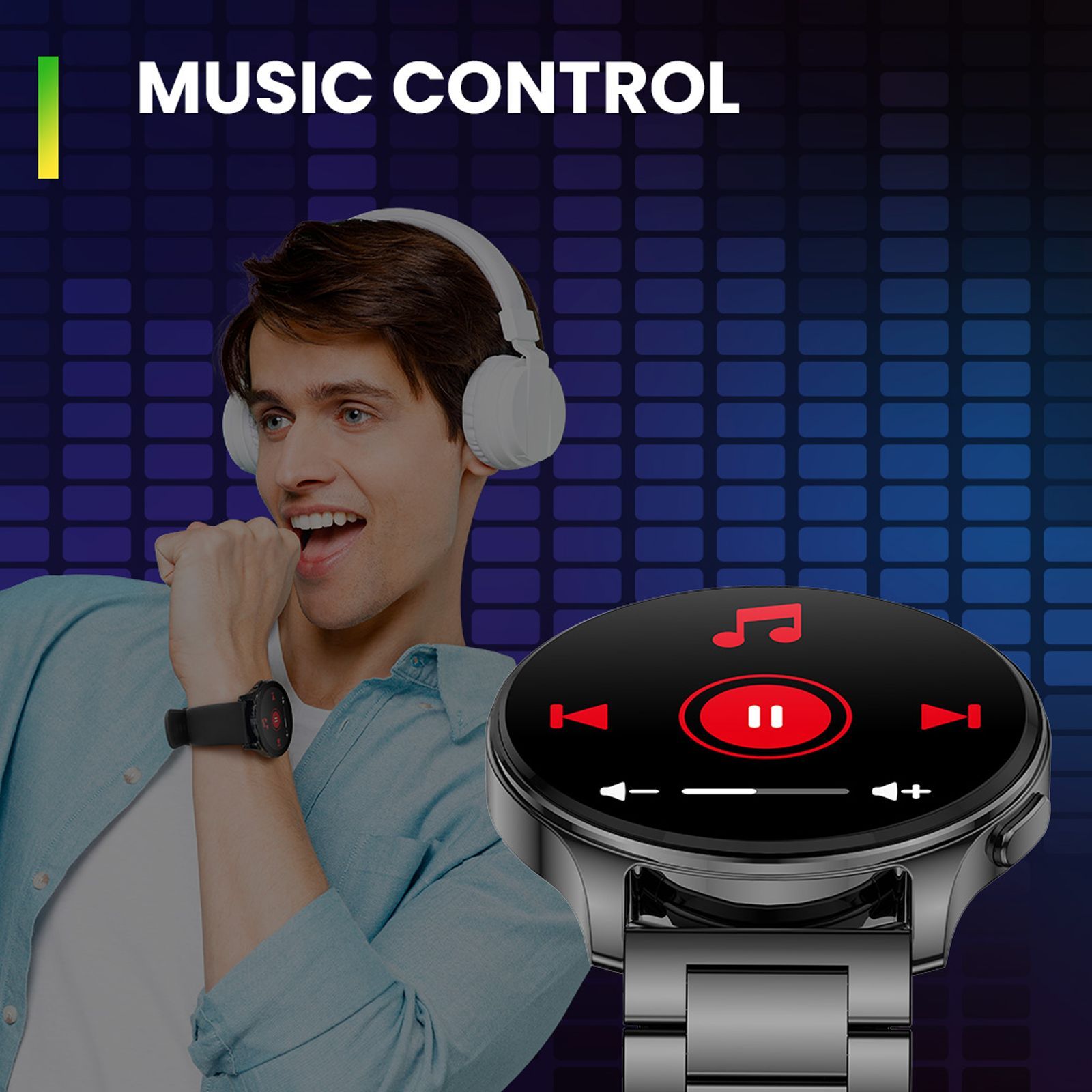 amazfit Pop 3R Smartwatch with Bluetooth Calling (36.32mm AMOLED Display, IP68 Water Resistant, Metallic Black Strap)_5