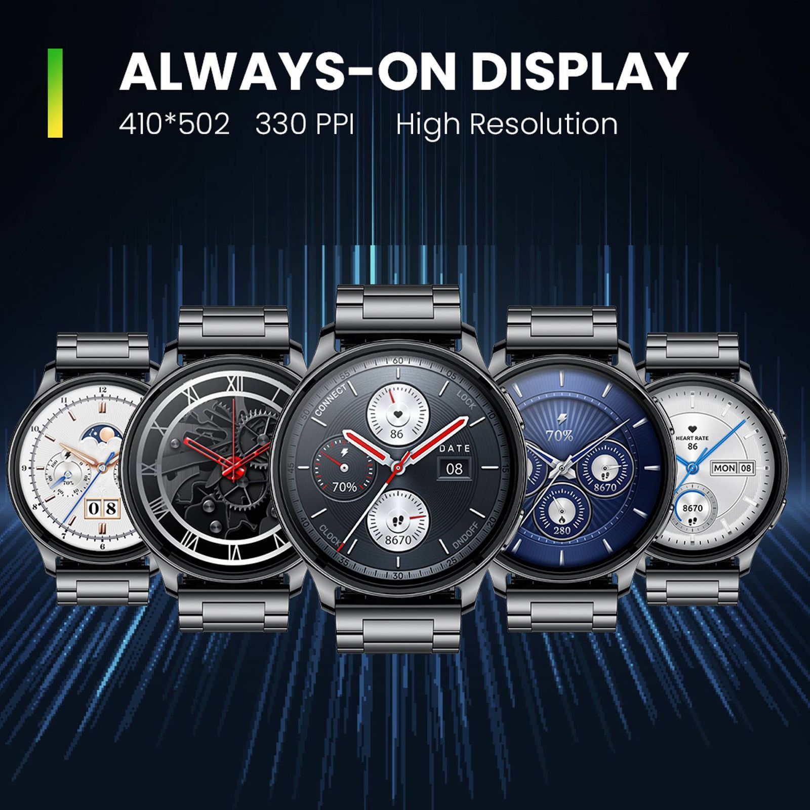 amazfit Pop 3R Smartwatch with Bluetooth Calling (36.32mm AMOLED Display, IP68 Water Resistant, Metallic Black Strap)_6