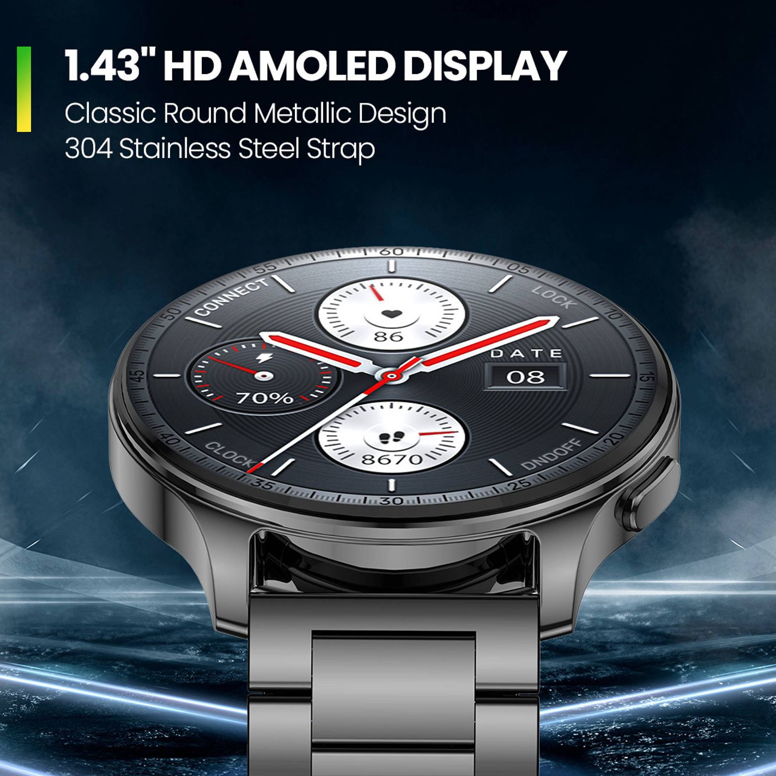 amazfit Pop 3R Smartwatch with Bluetooth Calling (36.32mm AMOLED Display, IP68 Water Resistant, Metallic Black Strap)_10
