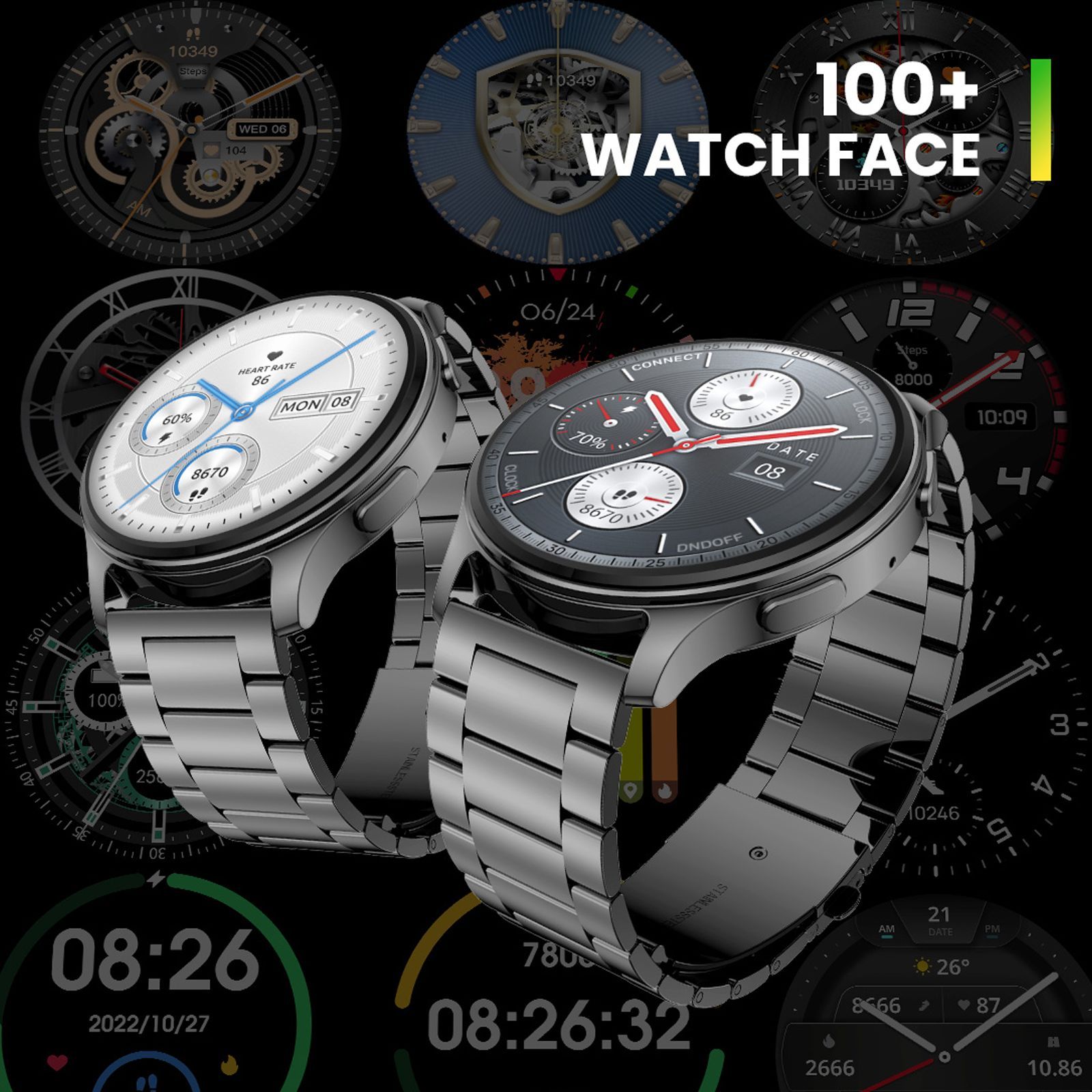 amazfit Pop 3R Smartwatch with Bluetooth Calling (36.32mm AMOLED Display, IP68 Water Resistant, Metallic Black Strap)_11