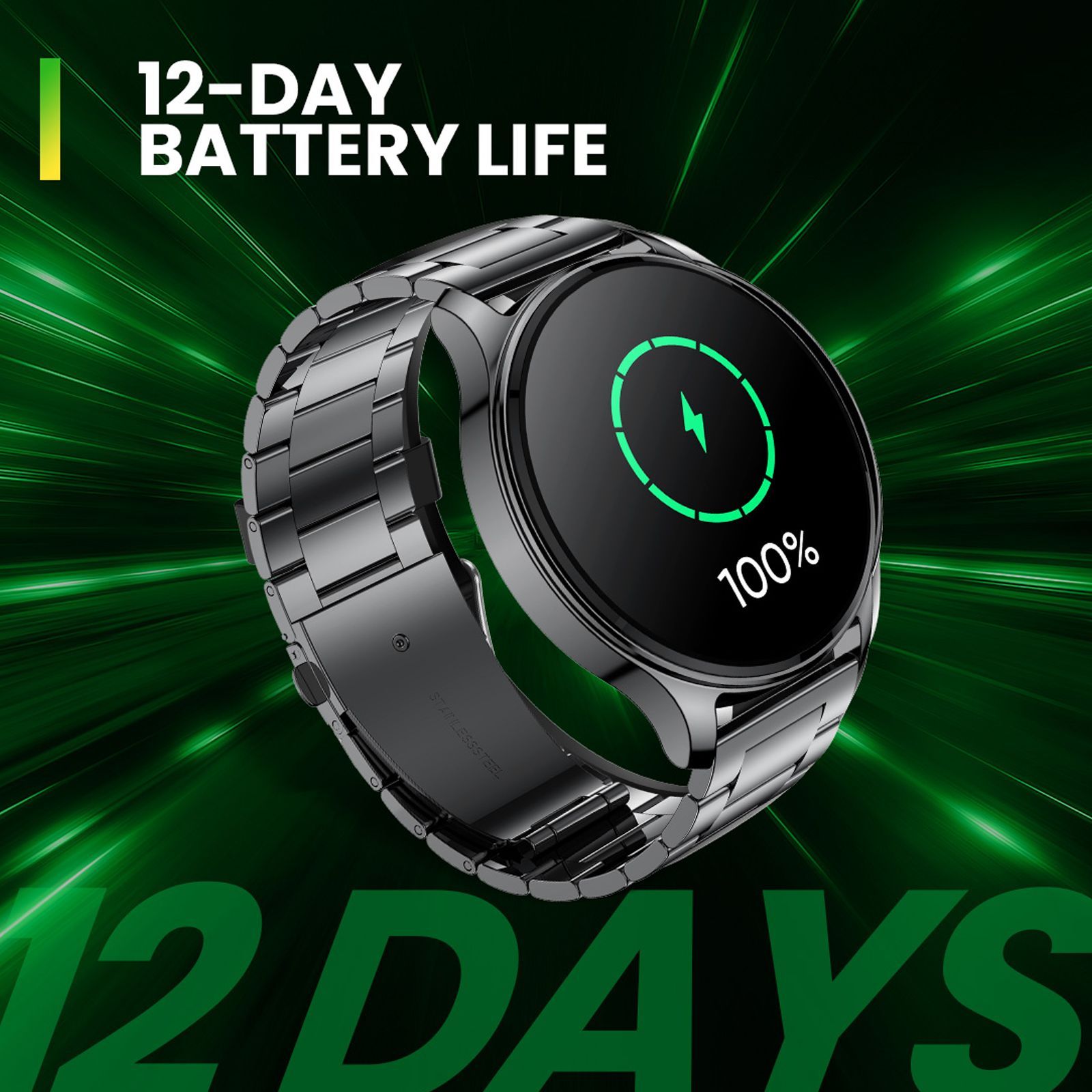 amazfit Pop 3R Smartwatch with Bluetooth Calling (36.32mm AMOLED Display, IP68 Water Resistant, Metallic Black Strap)_12