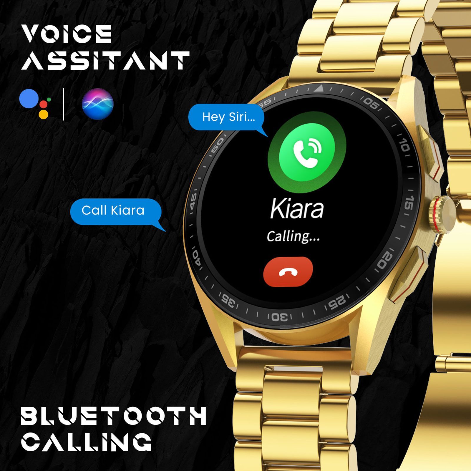 Fire-Boltt Invincible Plus Smartwatch with Bluetooth Calling (36.32mm AMOLED Display, IP67 Water Resistant, Gold Strap)_6