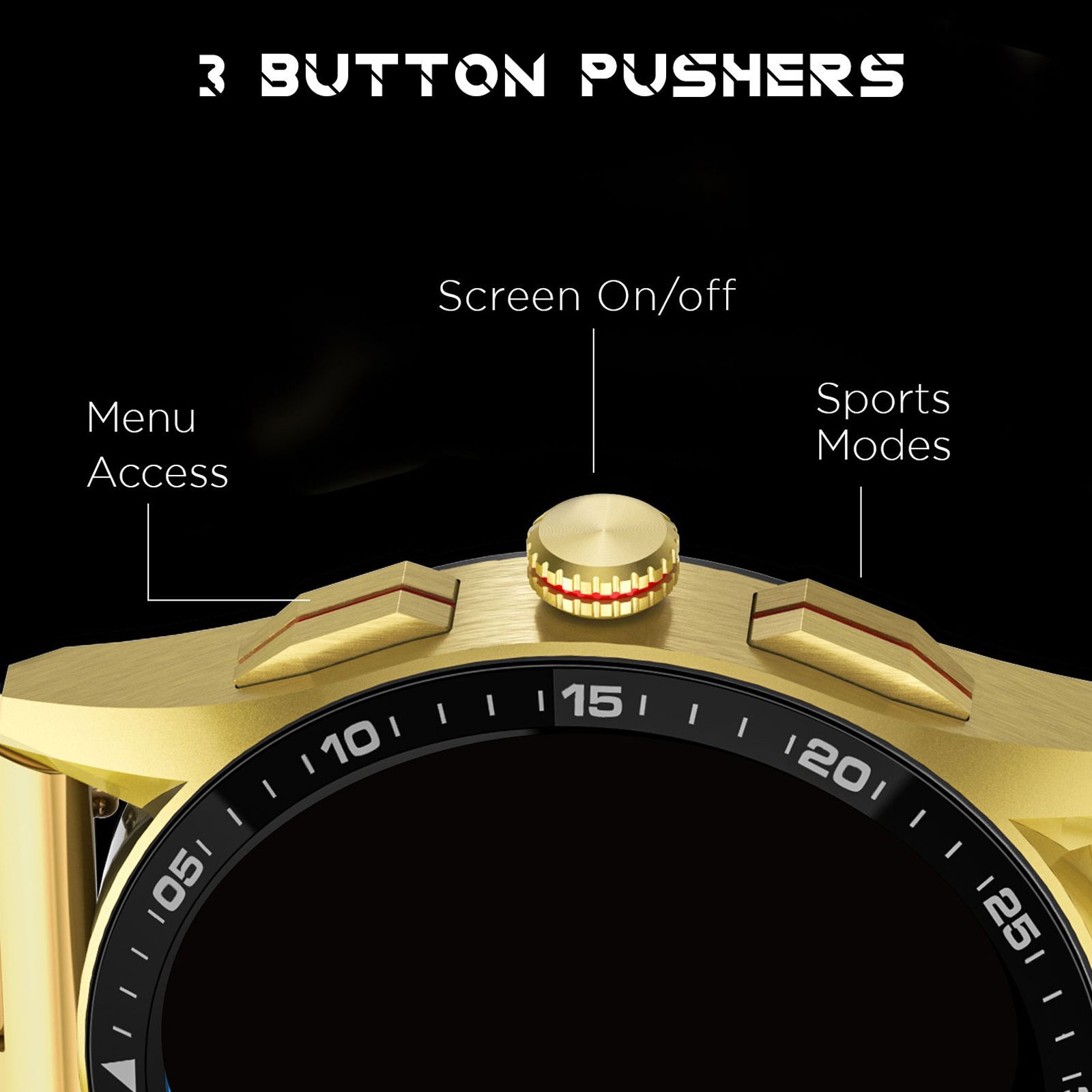 Fire-Boltt Invincible Plus Smartwatch with Bluetooth Calling (36.32mm AMOLED Display, IP67 Water Resistant, Gold Strap)_7