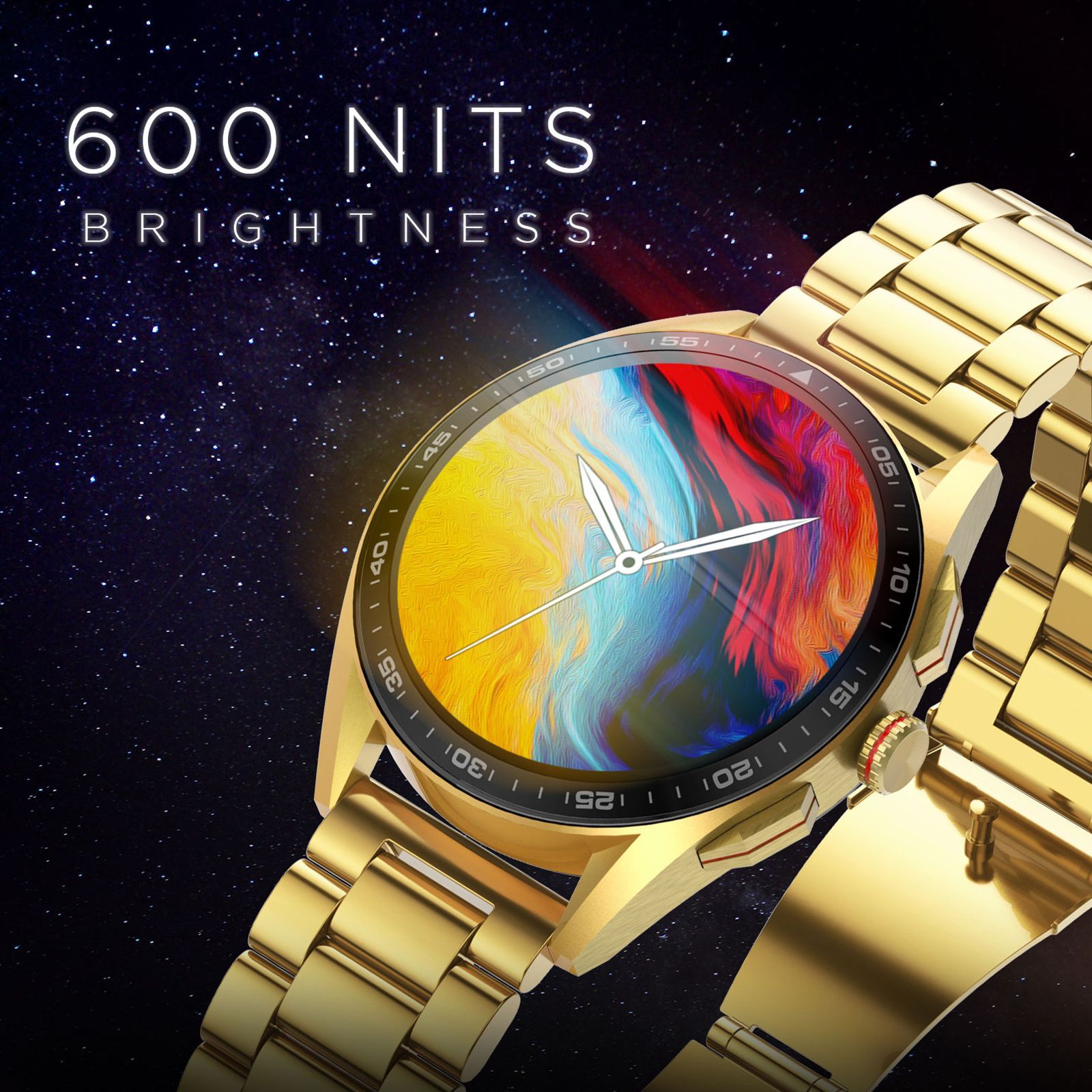 Fire-Boltt Invincible Plus Smartwatch with Bluetooth Calling (36.32mm AMOLED Display, IP67 Water Resistant, Gold Strap)_9