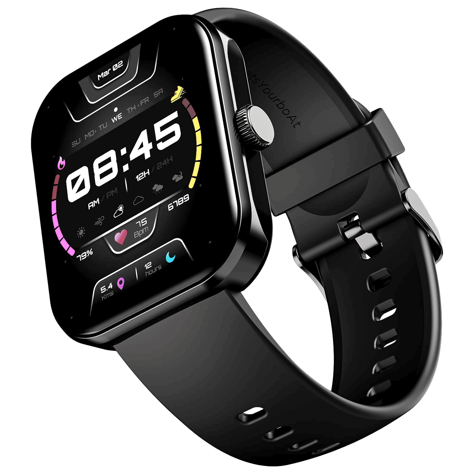 boAt Ultima Call Max Smartwatch with Bluetooth Calling (50.8mm HD Display, IP68 Water Resistant, Active Black Strap)_1