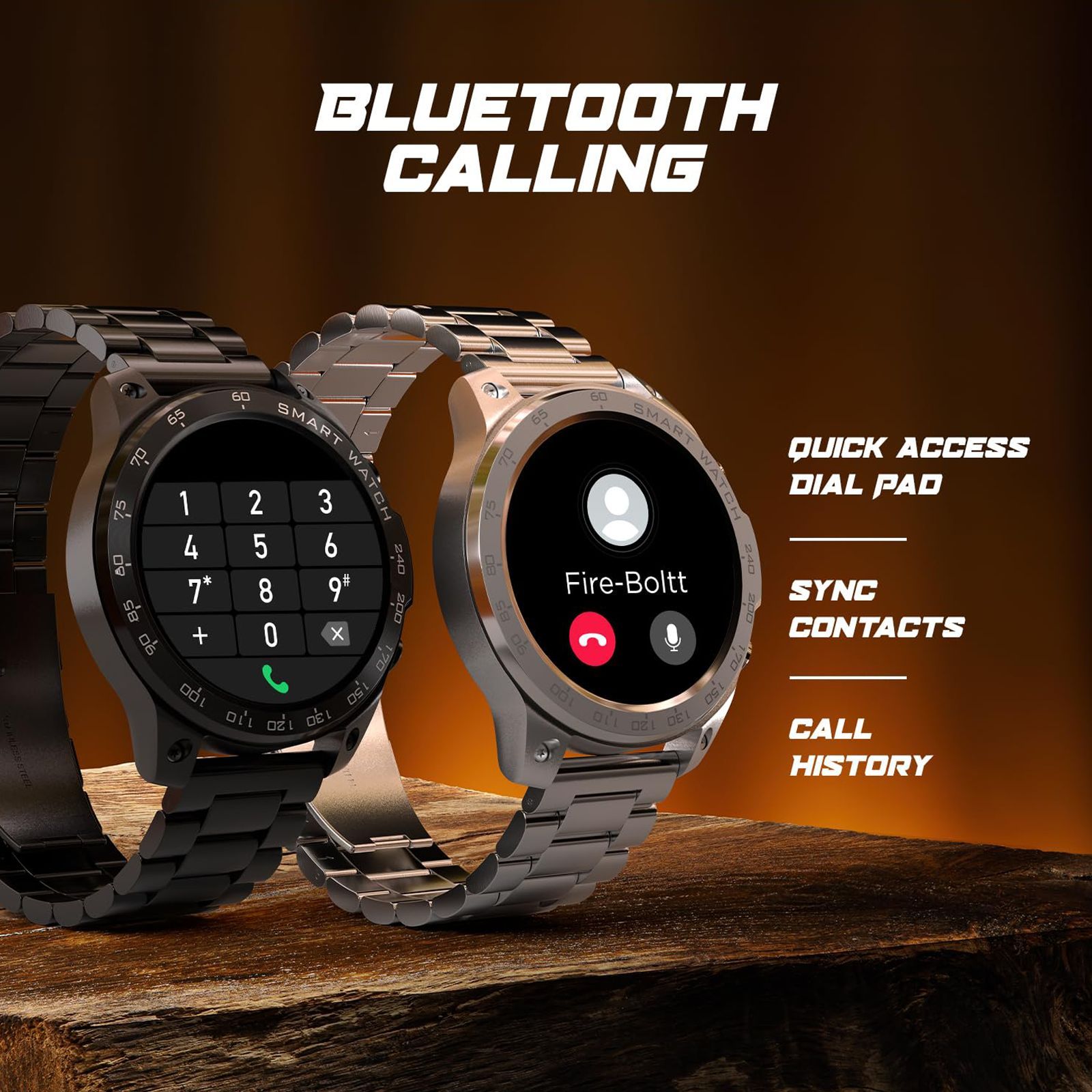 FIRE-BOLTT Dagger Luxe Smartwatch with Bluetooth Calling (36.3mm AMOLED Display, IP68 Water Resistant, Black Strap)_9