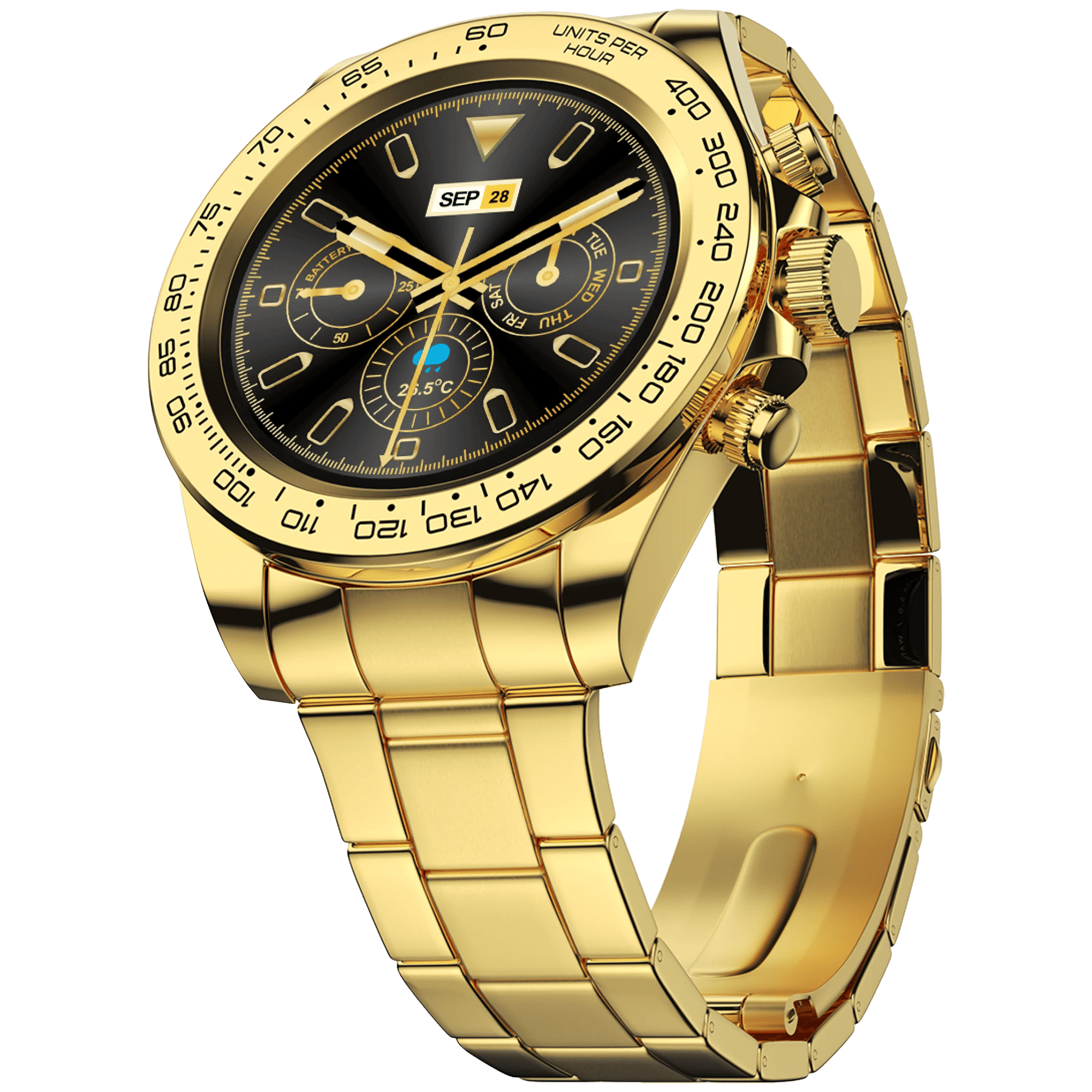 Fire-Boltt Blizzard Smartwatch with Bluetooth Calling (32.51mm HD Display, IP67 Water Resistant, Gold Strap)_1