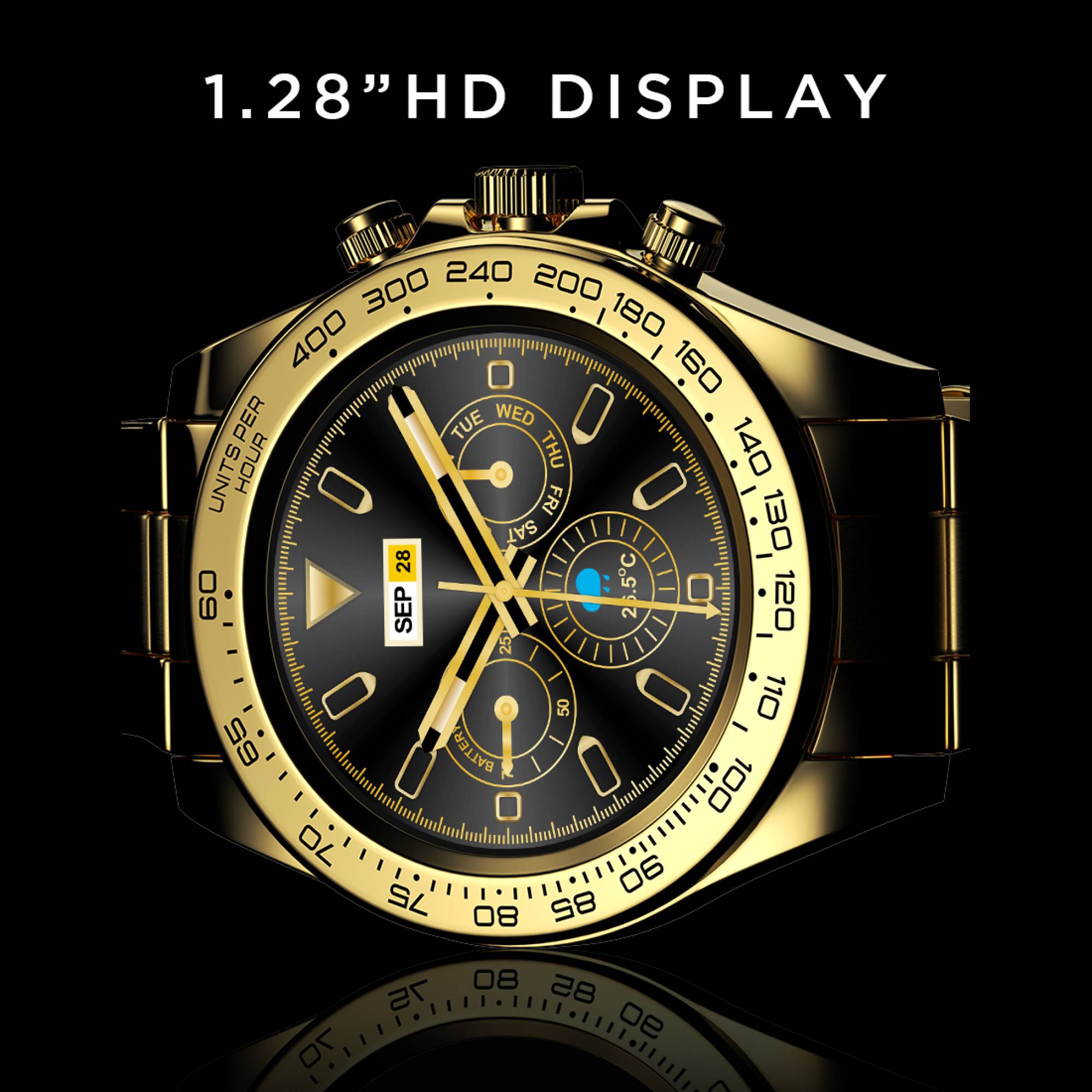 Fire-Boltt Blizzard Smartwatch with Bluetooth Calling (32.51mm HD Display, IP67 Water Resistant, Gold Strap)_13