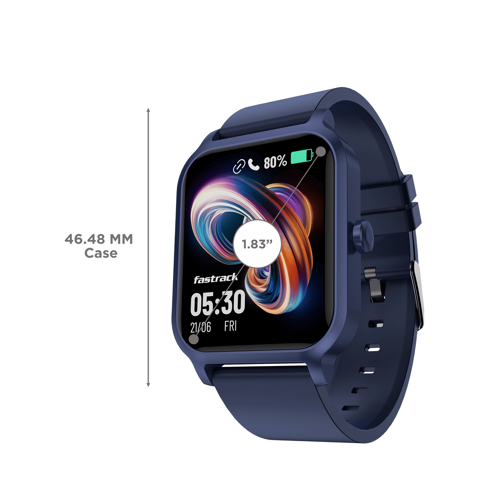 fastrack Rave FX Smartwatch with Bluetooth Calling (46.48mm UltraVU Display, IP68 Water Resistant, Blue Strap)_3