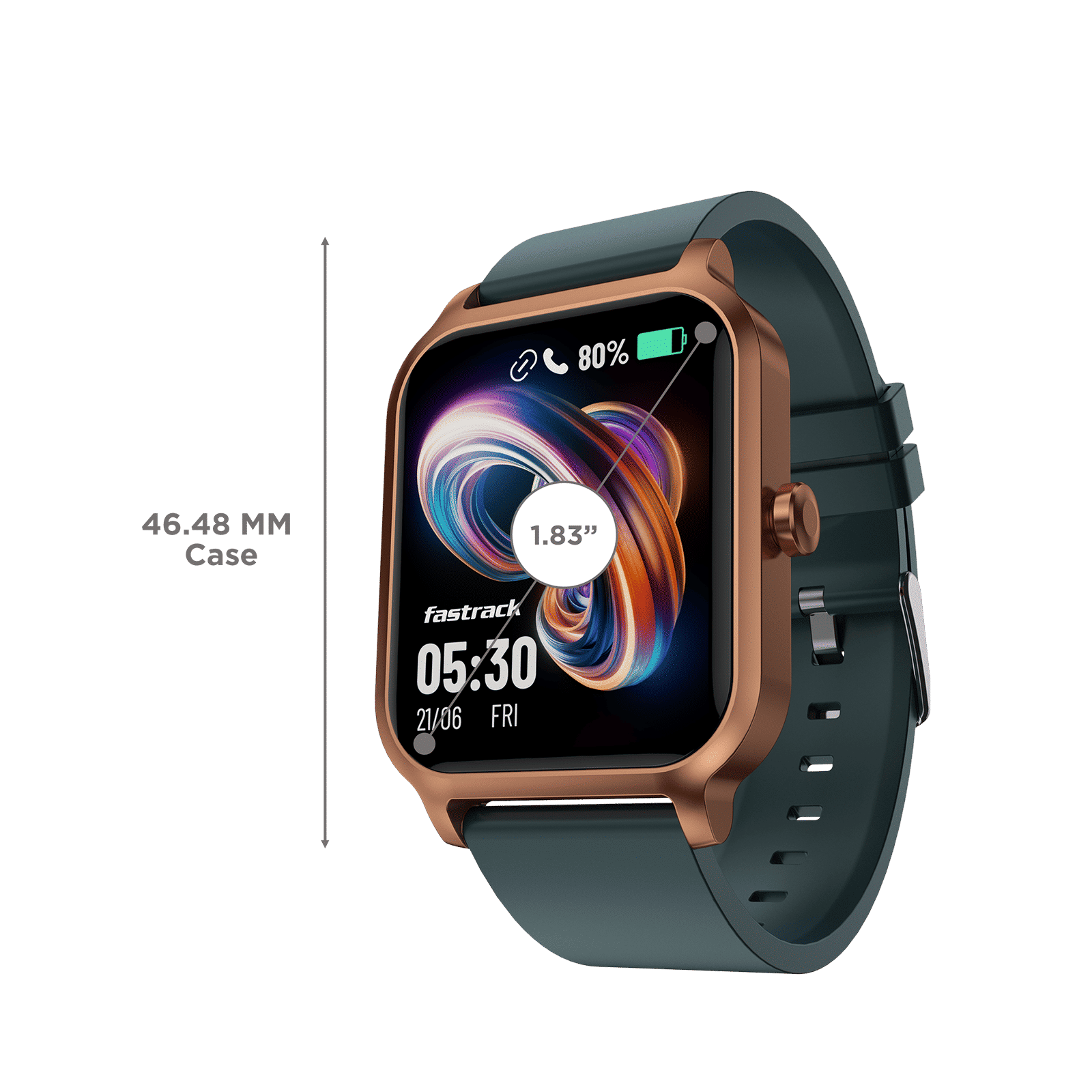 fastrack Rave FX Smartwatch with Bluetooth Calling (46.48mm UltraVU Display, IP68 Water Resistant, Teal Strap)_3