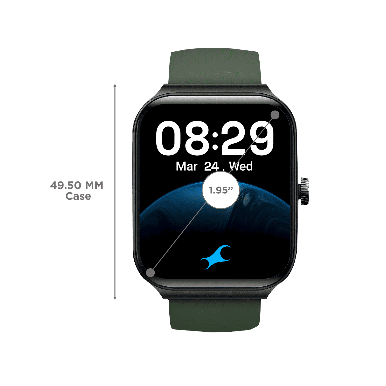 fastrack Reflex Horizon Smartwatch with Bluetooth Calling (49.5mm TFT LCD Display, IP68 Water Resistant, Green Strap)_3