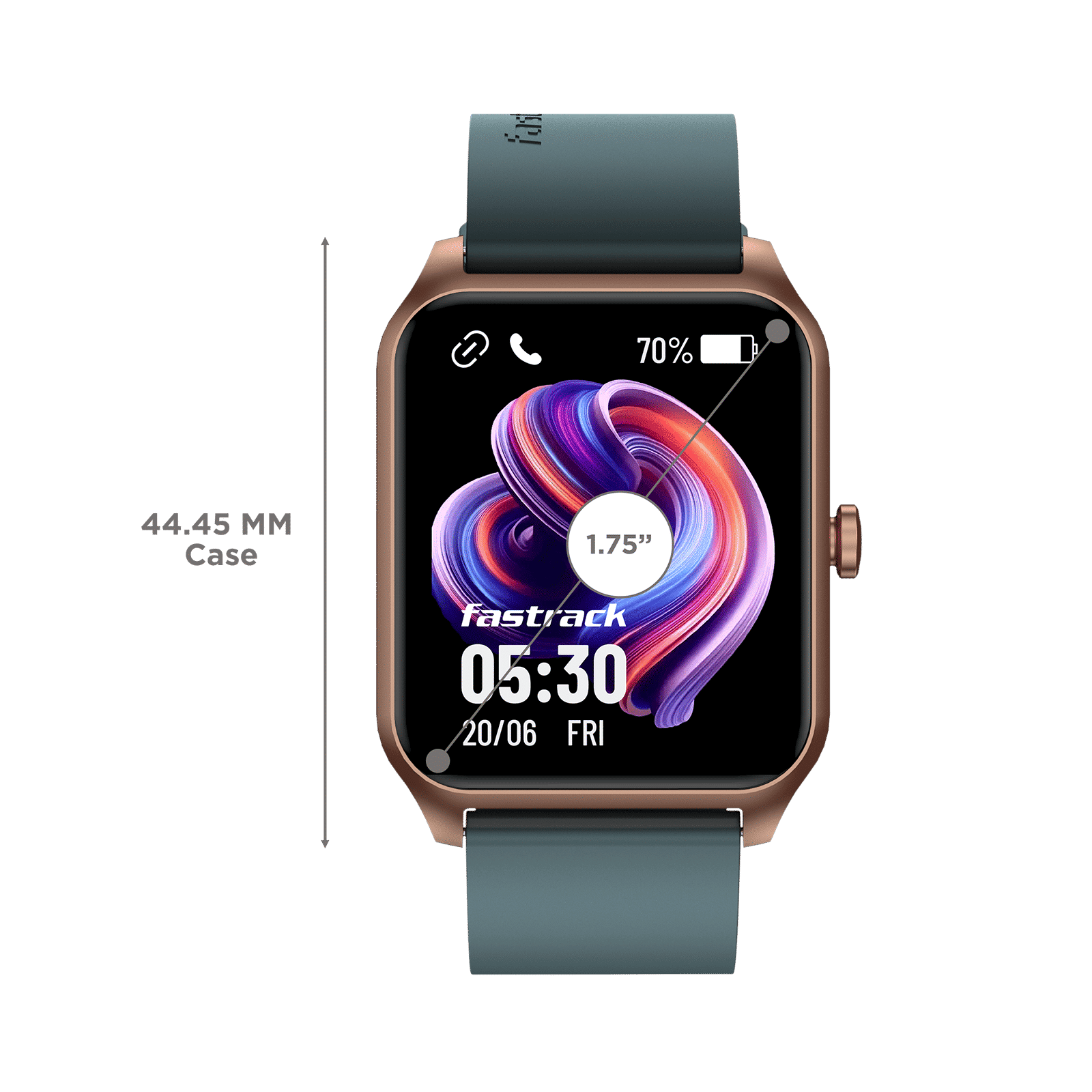 fastrack Reflex Beat Pro Smartwatch with Bluetooth Calling (44.4mm TFT LCD Display, IP68 Water Resistant, Teal Strap)_3