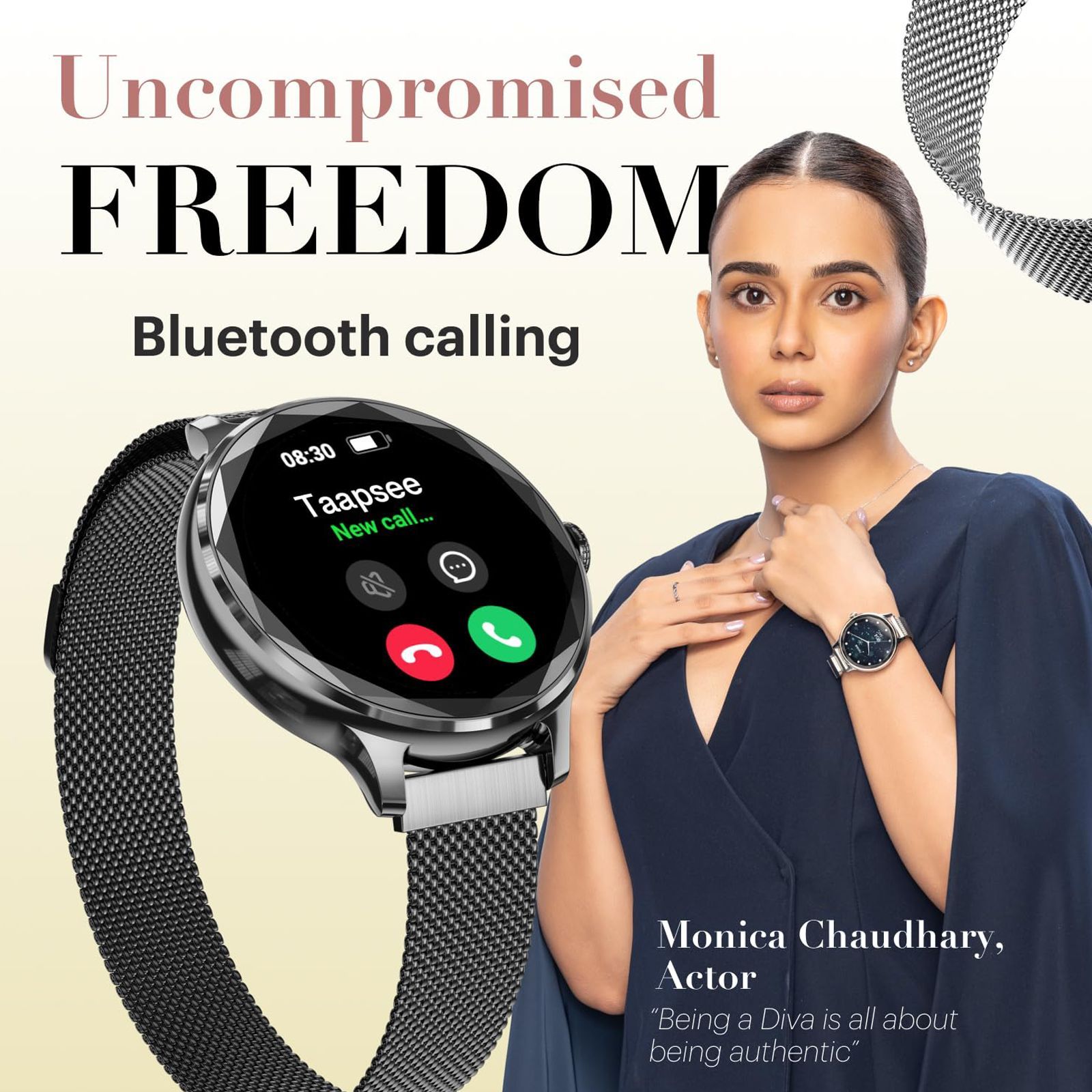noise NoiseFit Diva Smartwatch with Bluetooth Calling (27.9mm AMOLED Display, IP67 Water Resistant, Silver Link Strap) noise NoiseFit Diva Smartwatch with Bluetooth Calling (27.9mm AMOLED Display, IP67 Water Resistant, Silver Link Strap)_7