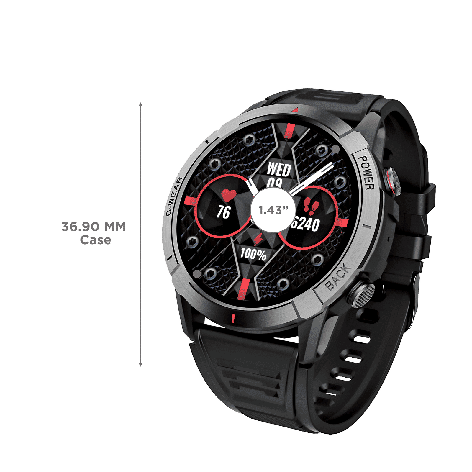 boAt Lunar Fit Smartwatch with Bluetooth Calling (36.9mm AMOLED Display, IP67 Water Resistant, Active Black Strap)_3