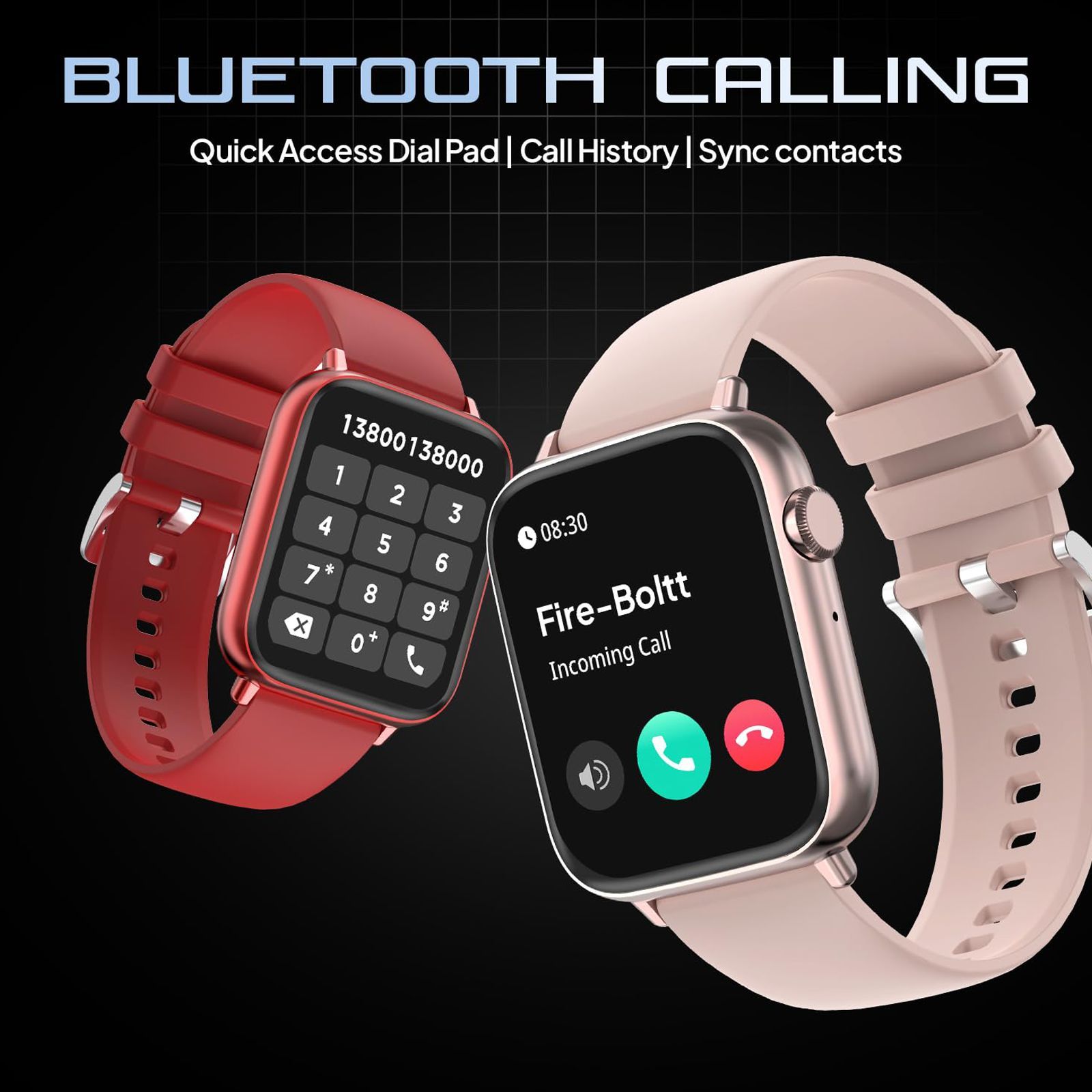 FIRE-BOLTT Ninja Fit Pro Smartwatch with Bluetooth Calling (50.8mm LCD Display, IP67 Water Resistant, Beige Strap)_7