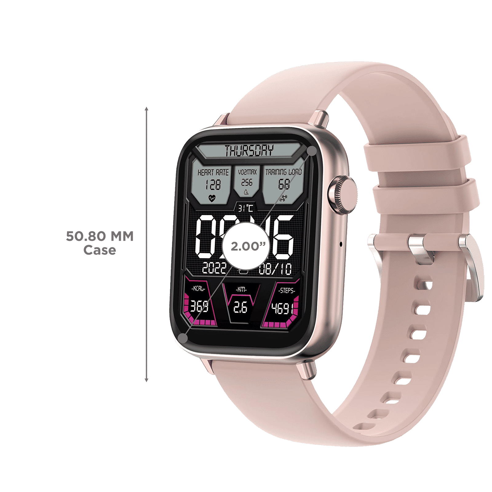 FIRE-BOLTT Ninja Fit Pro Smartwatch with Bluetooth Calling (50.8mm LCD Display, IP67 Water Resistant, Beige Strap)_3