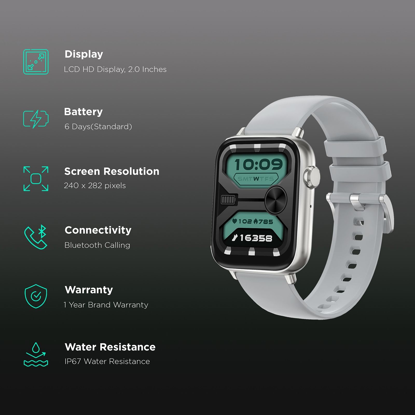 FIRE-BOLTT Ninja Fit Pro Smartwatch with Bluetooth Calling (50.8mm LCD Display, IP67 Water Resistant, Grey Strap) FIRE-BOLTT Ninja Fit Pro Smartwatch with Bluetooth Calling (50.8mm LCD Display, IP67 Water Resistant, Grey Strap)_2