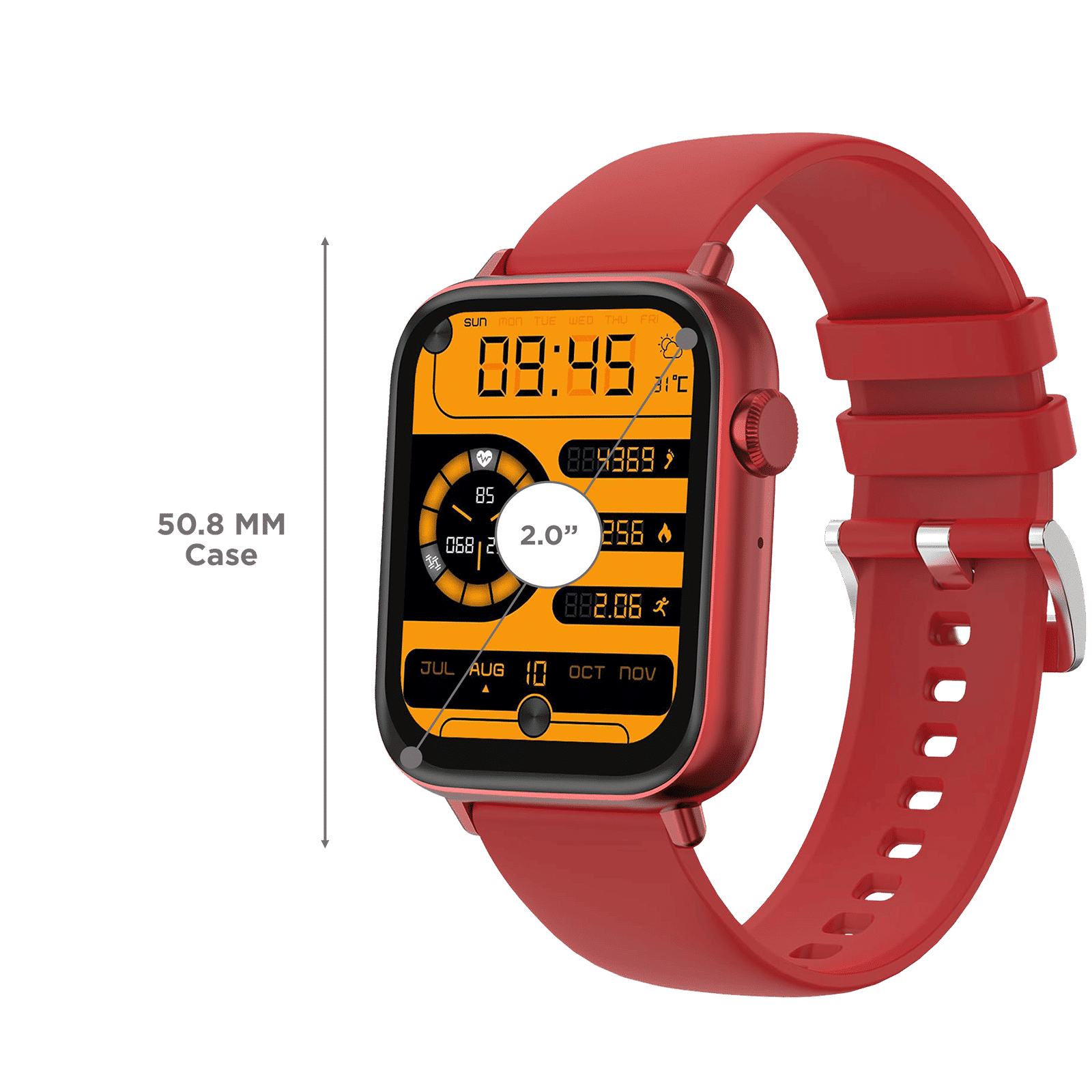 FIRE-BOLTT Ninja Fit Pro Smartwatch with Bluetooth Calling (50.8mm LCD Display, IP67 Water Resistant, Red Strap) FIRE-BOLTT Ninja Fit Pro Smartwatch with Bluetooth Calling (50.8mm LCD Display, IP67 Water Resistant, Red Strap)_3