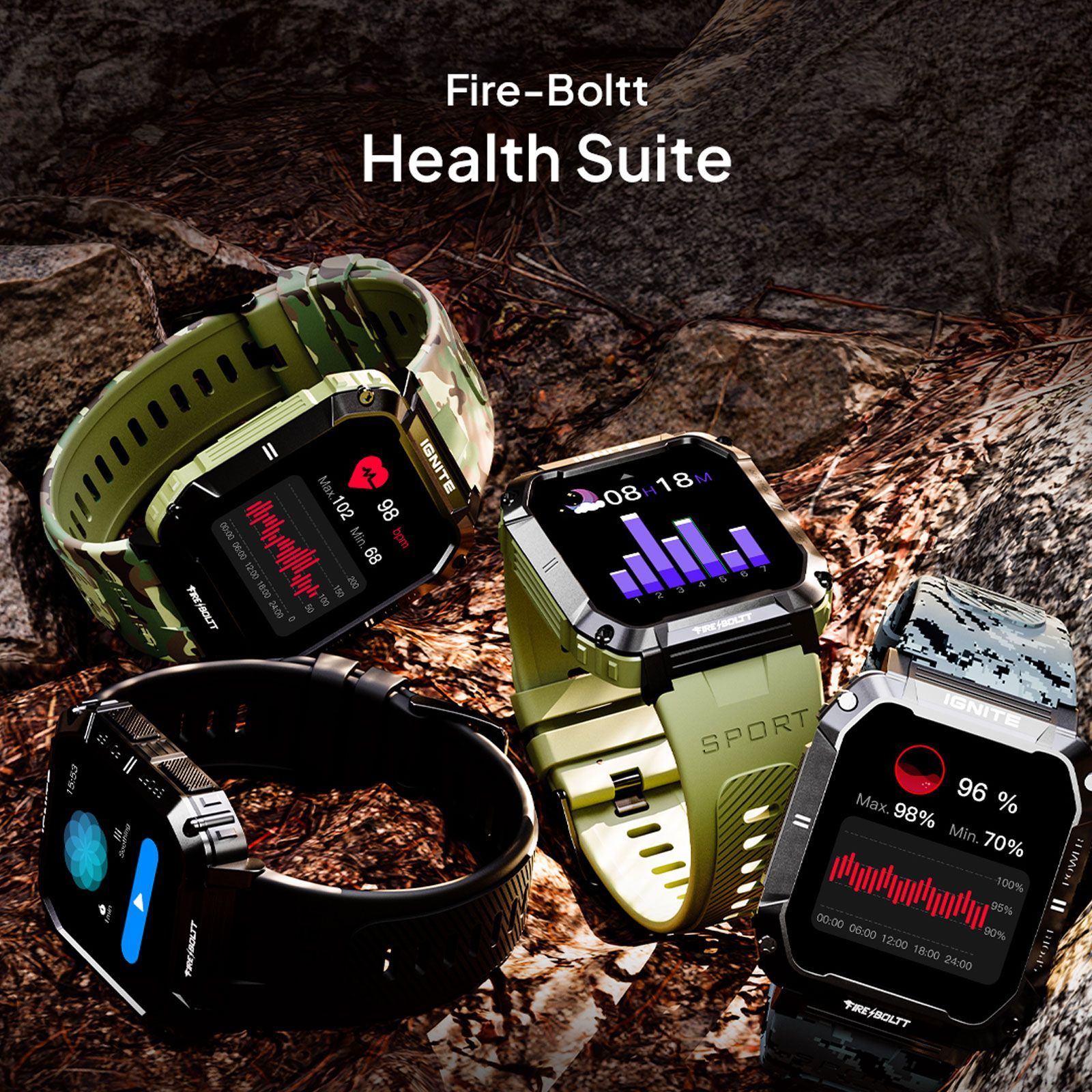 FIRE-BOLTT Combat Smartwatch with Bluetooth Calling (49.5mm TFT Display, IP68 Water Resistant, Camo Black Strap)_5