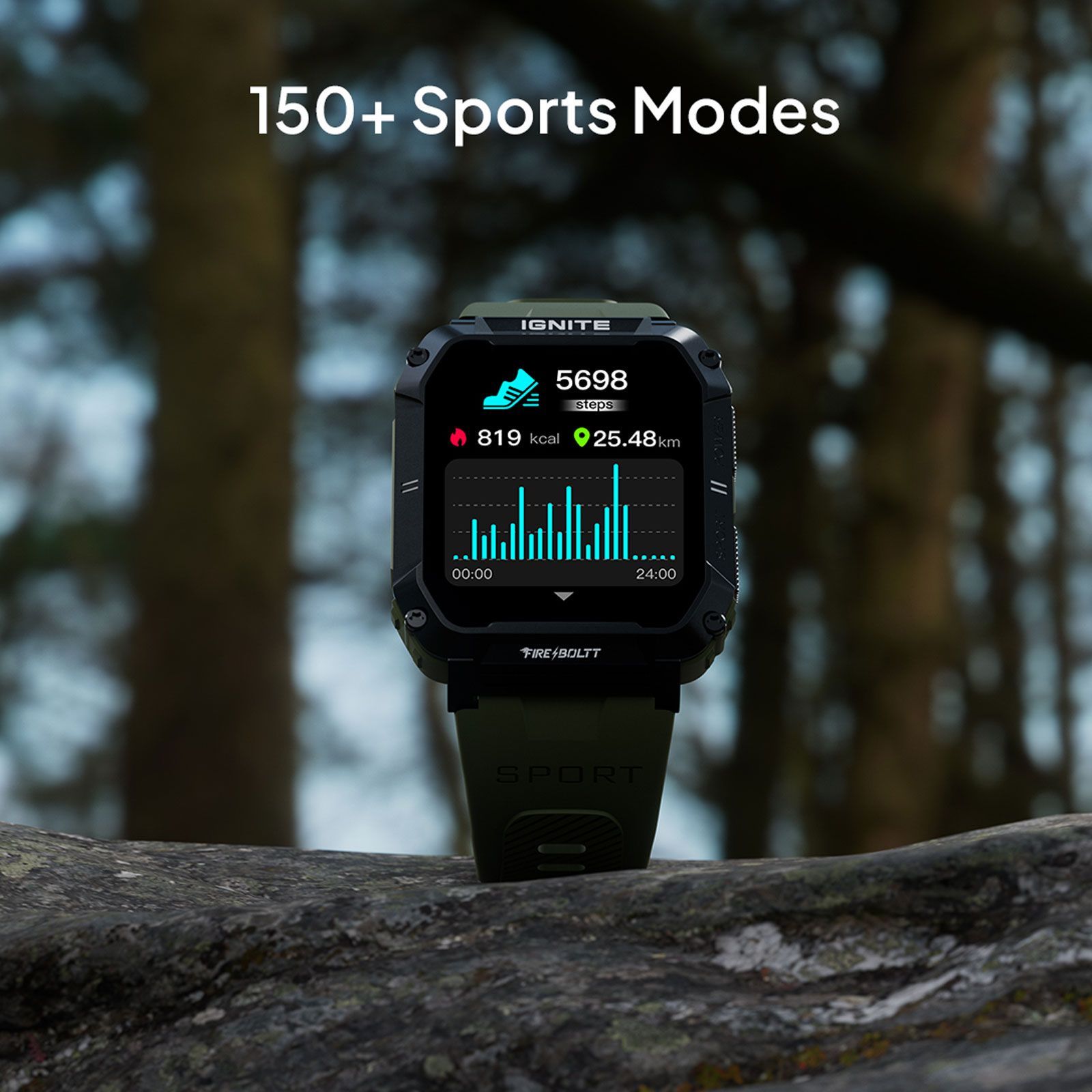 FIRE-BOLTT Combat Smartwatch with Bluetooth Calling (49.5mm TFT Display, IP68 Water Resistant, Camo Black Strap)_9