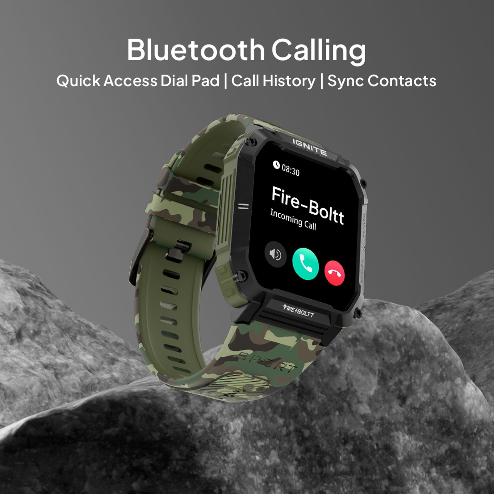 FIRE-BOLTT Combat Smartwatch with Bluetooth Calling (49.5mm TFT Display, IP68 Water Resistant, Camo Green Strap)_12