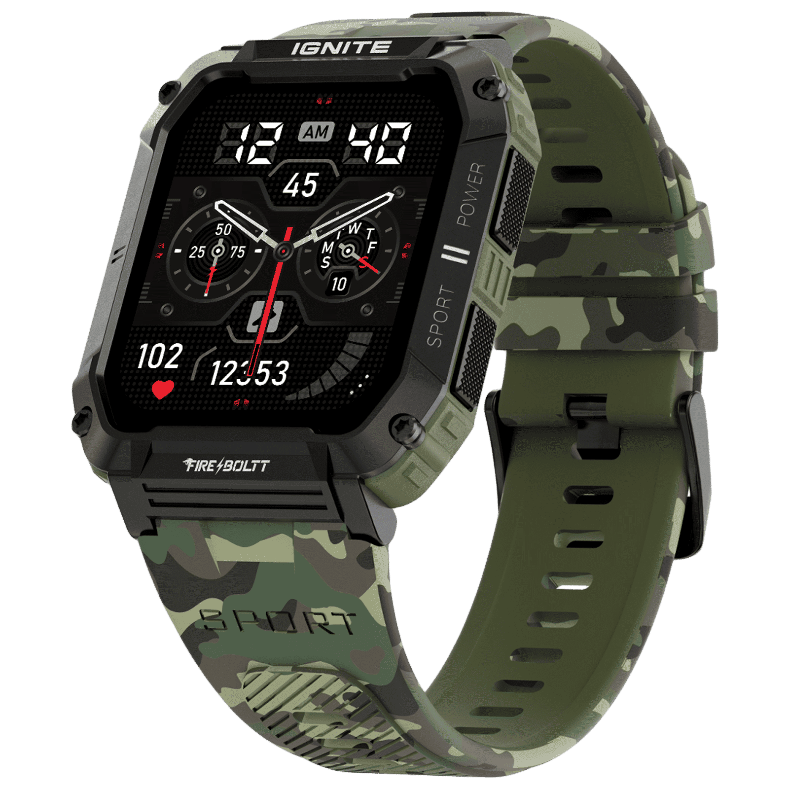 FIRE-BOLTT Combat Smartwatch with Bluetooth Calling (49.5mm TFT Display, IP68 Water Resistant, Camo Green Strap)_14
