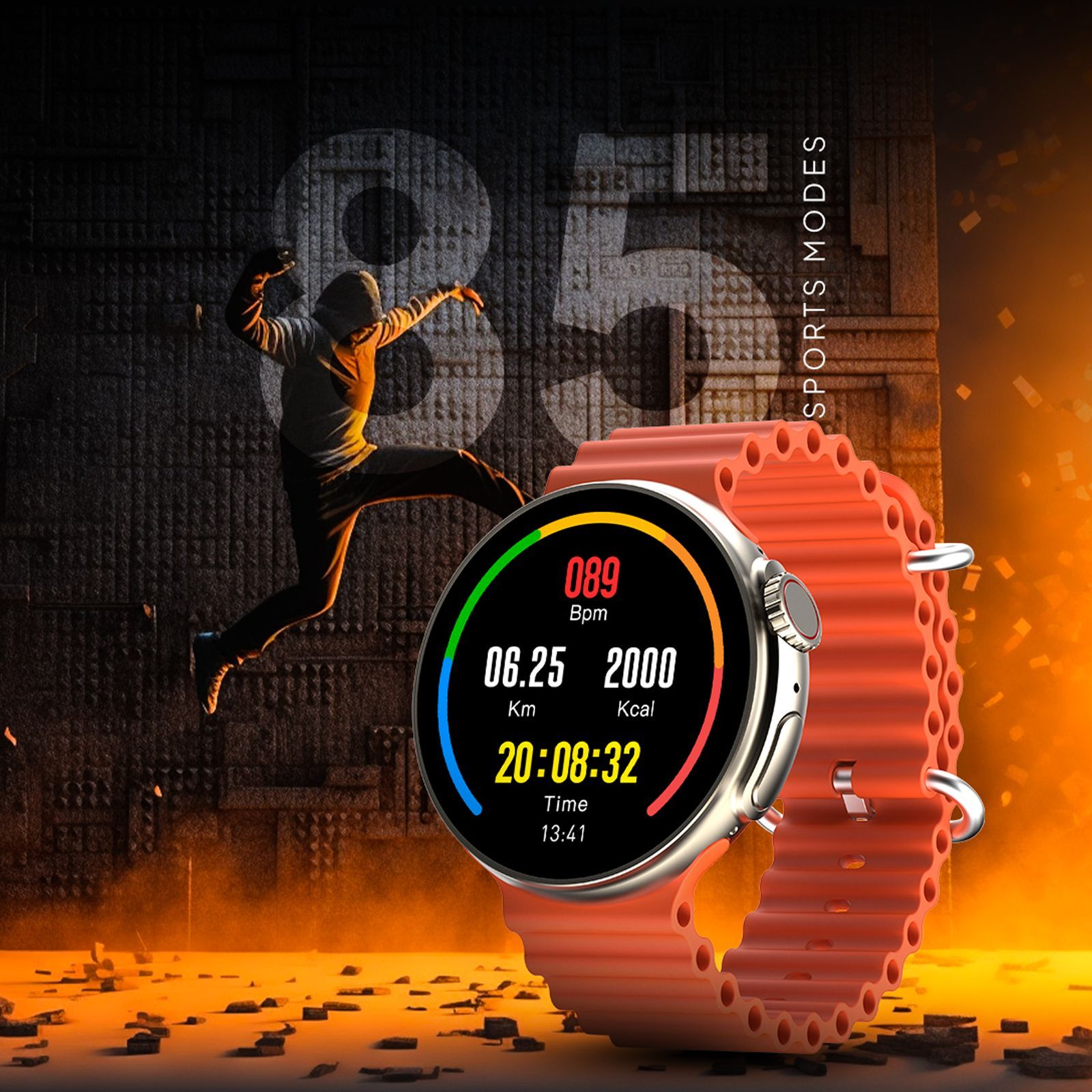 FIRE-BOLTT Cyclone Smartwatch with Bluetooth Calling (40.6mm TFT Display, IP68 Water Resistant, Orange Strap) FIRE-BOLTT Cyclone Smartwatch with Bluetooth Calling (40.6mm TFT Display, IP68 Water Resistant, Orange Strap)_8