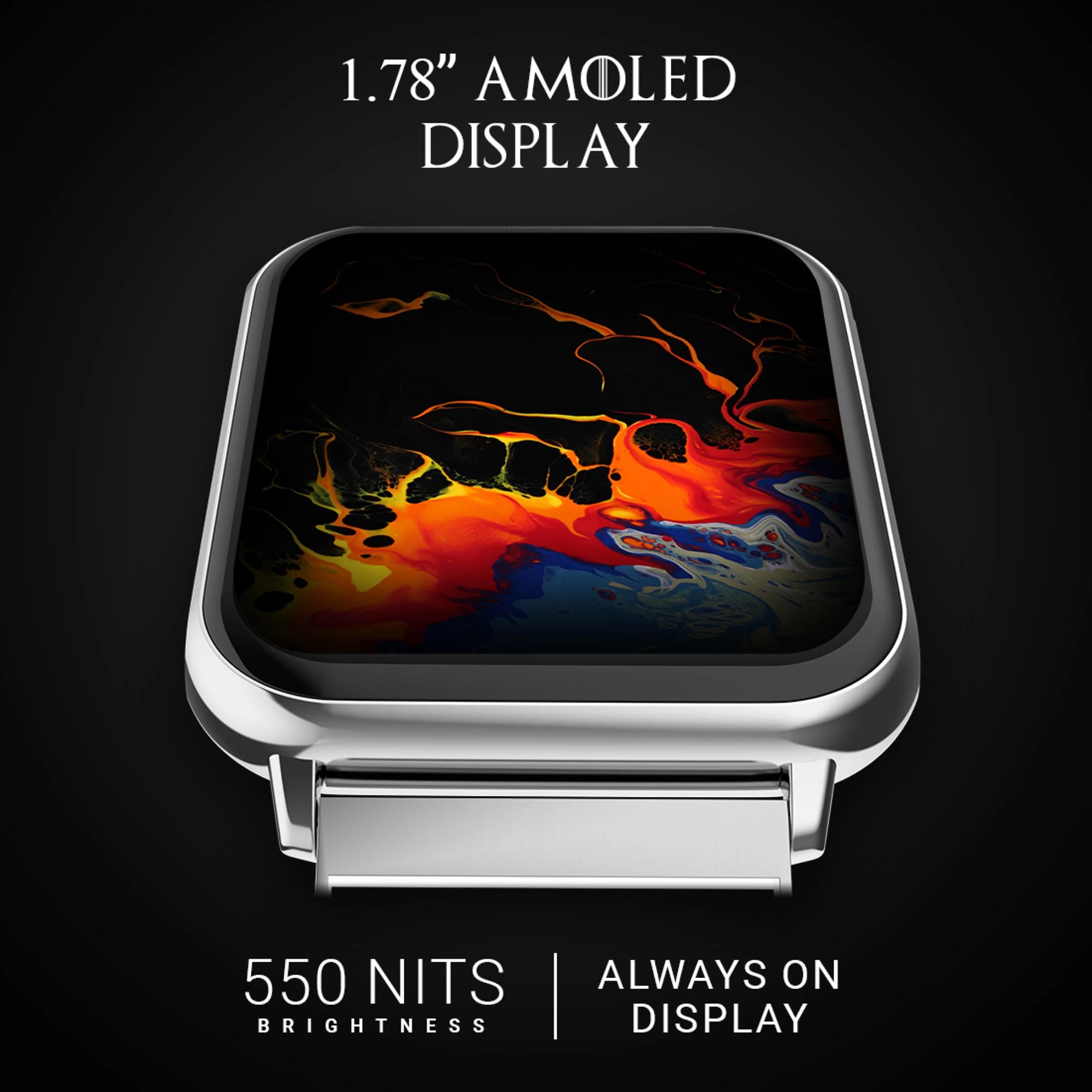 FIRE-BOLTT King Smartwatch with Bluetooth Calling (45.2mm AMOLED Display, IP67 Water Resistant, Silver Strap)_9