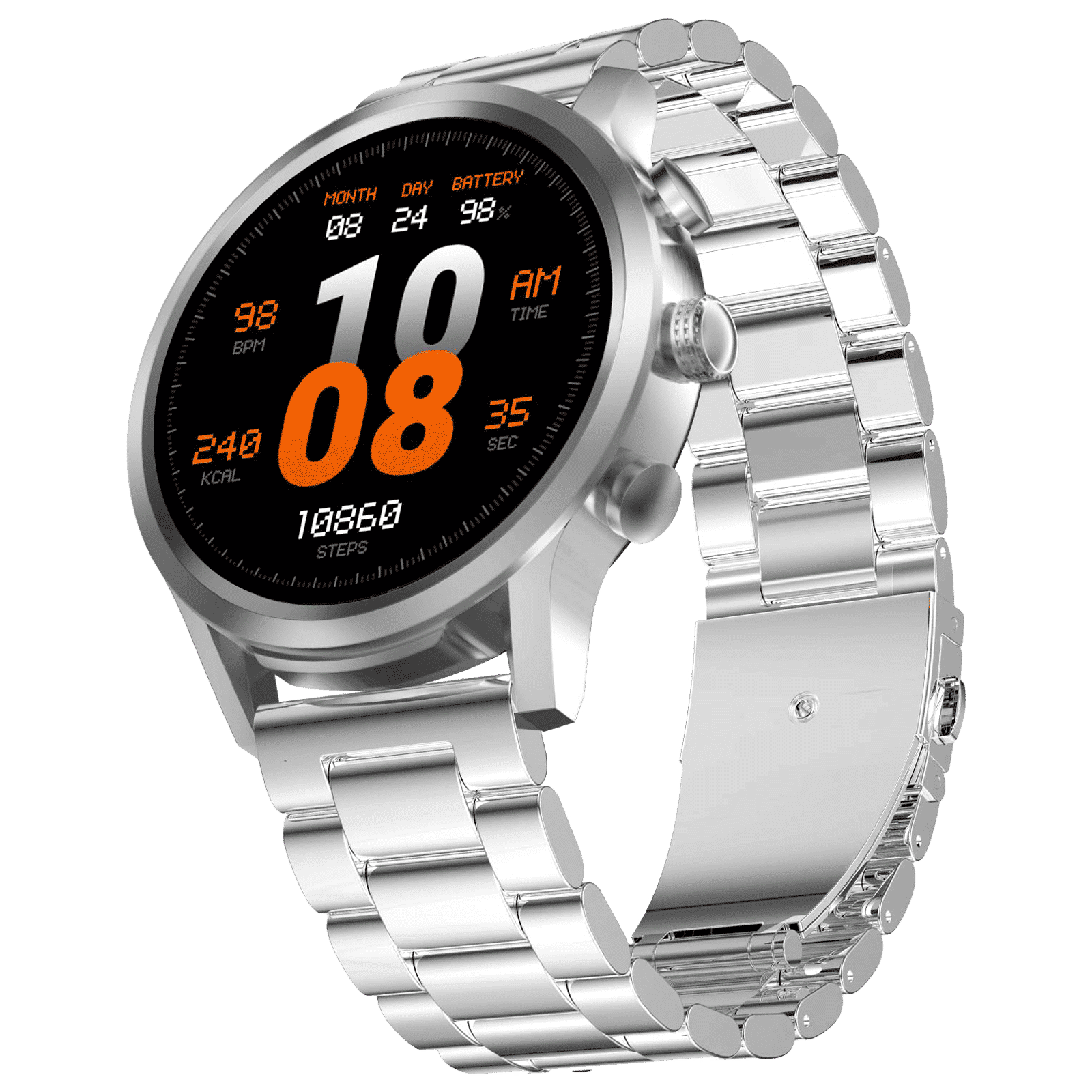 FIRE-BOLTT Infinity Luxe Smartwatch with Bluetooth Calling (40.64mm HD Display, IP67 Water Resistant, Silver Strap)_4