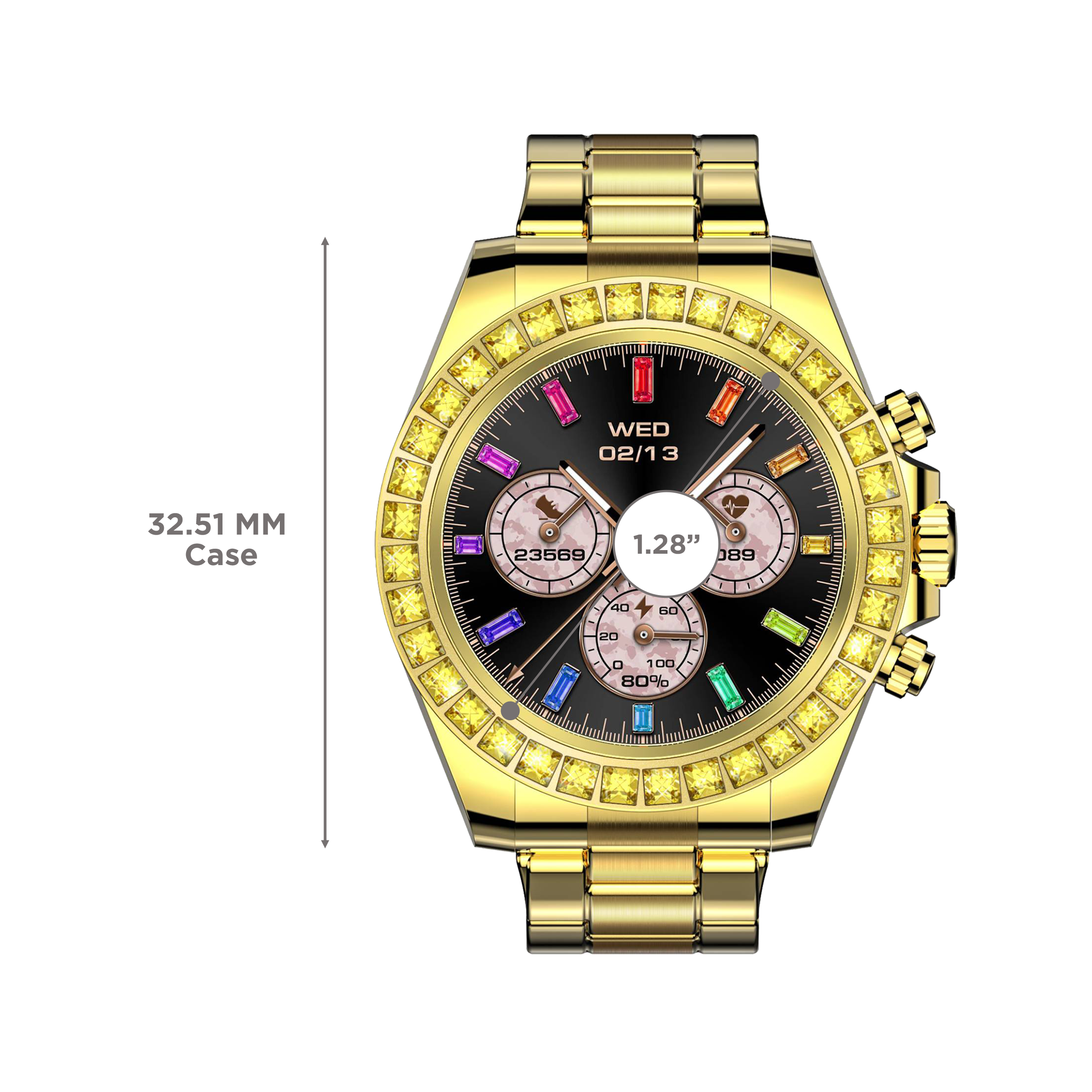 FIRE-BOLTT Blizzard Ultra Smartwatch with Bluetooth Calling (32.5mm HD Display, Water Resistant, Gold Strap)_3