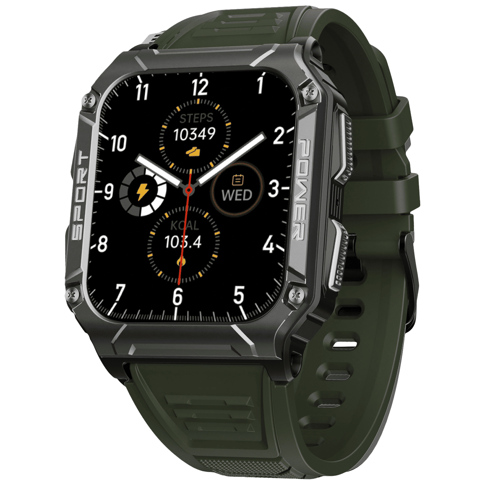 boAt Wave Force 2 Smartwatch with Bluetooth Calling (50.6mm HD Display, IP68 Water Resistant, Forest Green Strap) boAt Wave Force 2 Smartwatch with Bluetooth Calling (50.6mm HD Display, IP68 Water Resistant, Forest Green Strap)_1