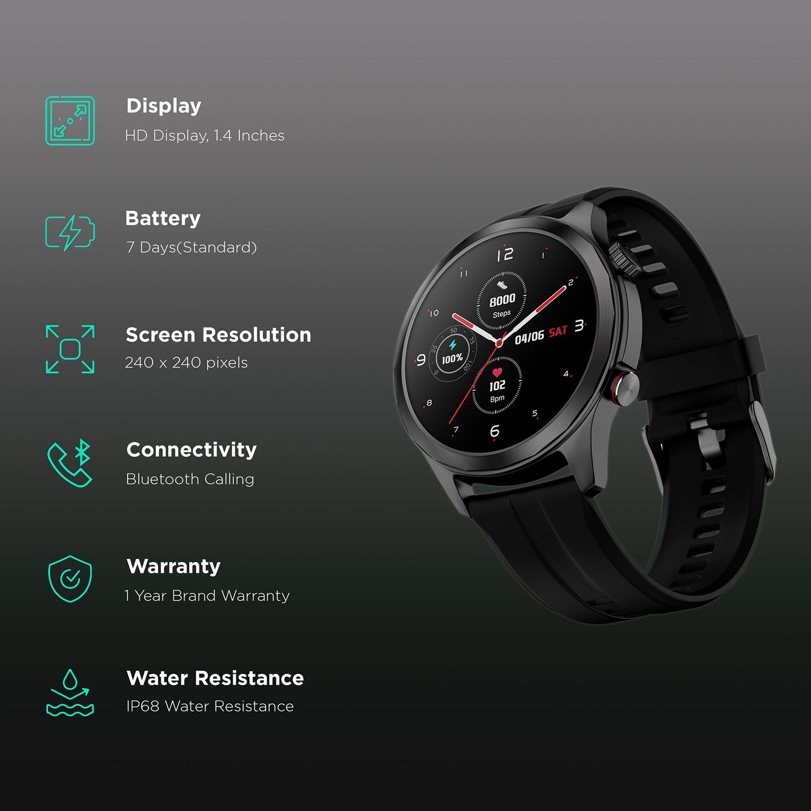 noise NoiseFit Twist Pro Smartwatch with Bluetooth Calling (35.56mm HD Display, IP68 Water Resistant, Jet Black Strap) noise NoiseFit Twist Pro Smartwatch with Bluetooth Calling (35.56mm HD Display, IP68 Water Resistant, Jet Black Strap)_2