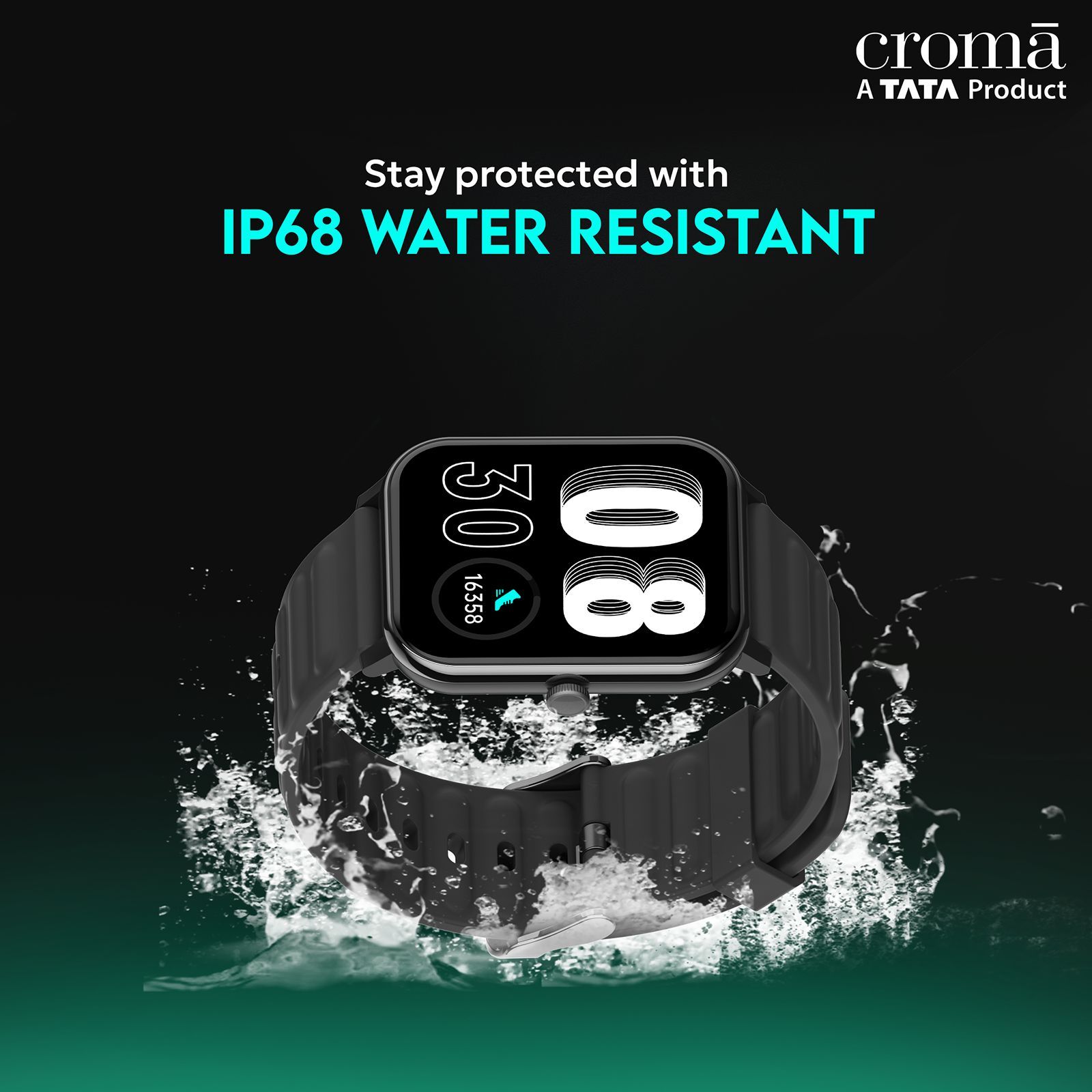 Croma Stride Smartwatch with Bluetooth Calling (1.8 inches, IPS Display, IP68 Sweat Resistant, Black Strap)_8