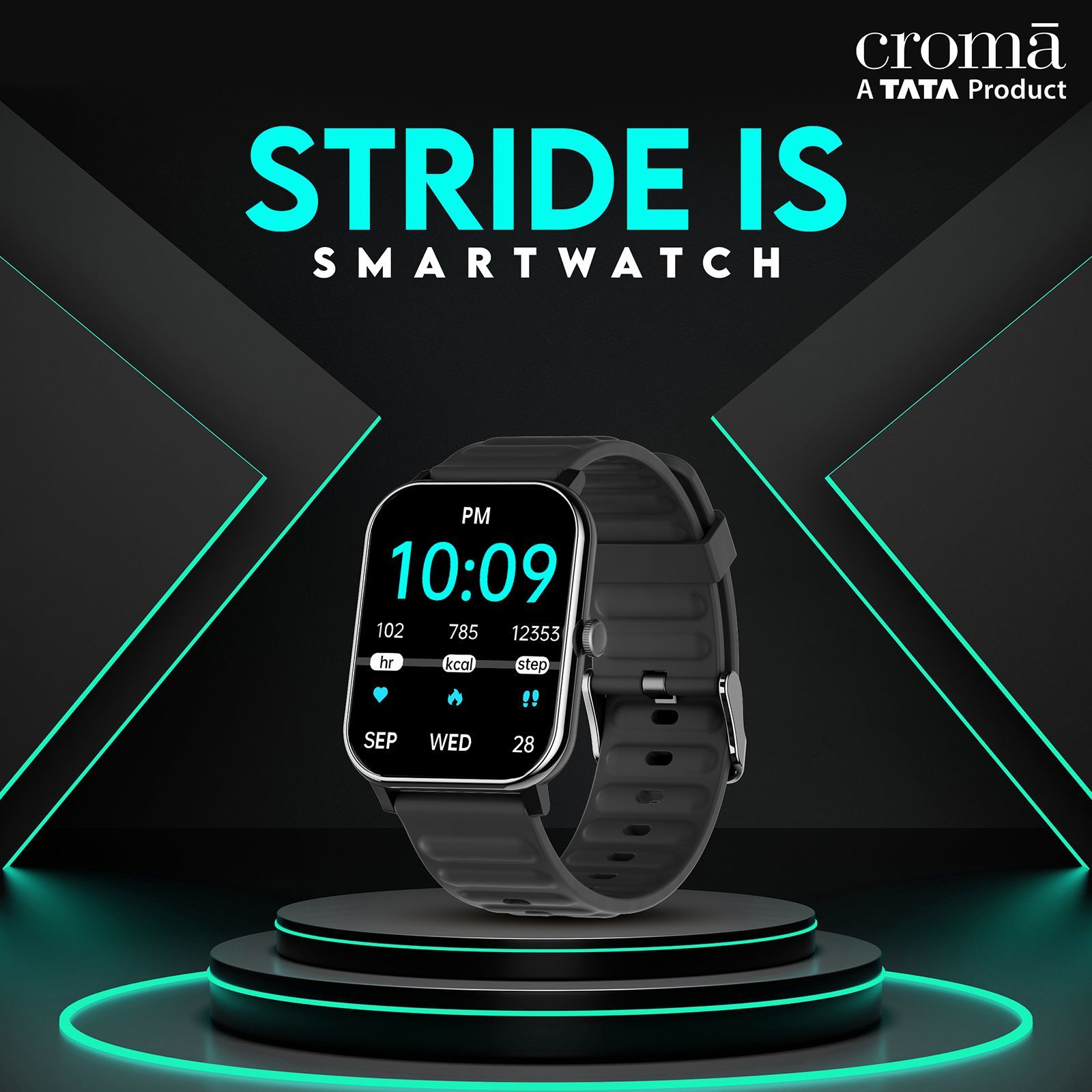 Croma Stride Smartwatch with Bluetooth Calling (1.8 inches, IPS Display, IP68 Sweat Resistant, Black Strap)_11