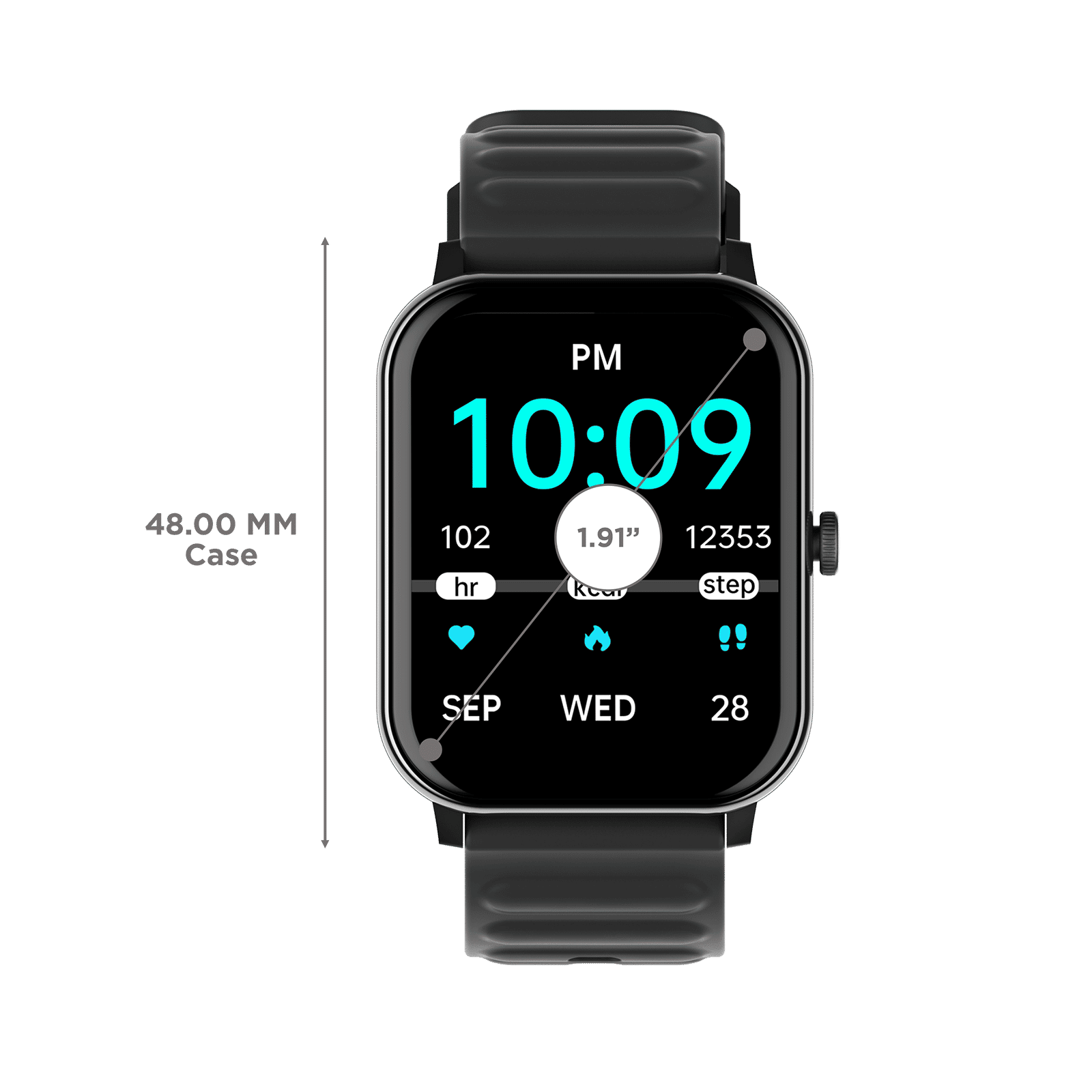 Croma Stride Smartwatch with Bluetooth Calling (1.8 inches, IPS Display, IP68 Sweat Resistant, Black Strap)_3