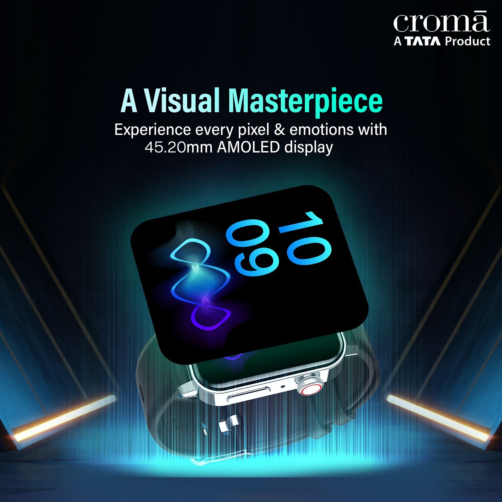 Croma Velocity AM Smartwatch with Bluetooth Calling (1.78 inches, AMOLED Display, IP68 Water Resistant, Silicone Strap)_7