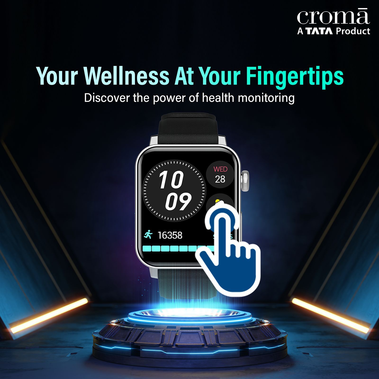Croma Velocity AM Smartwatch with Bluetooth Calling (1.78 inches, AMOLED Display, IP68 Water Resistant, Silicone Strap)_9