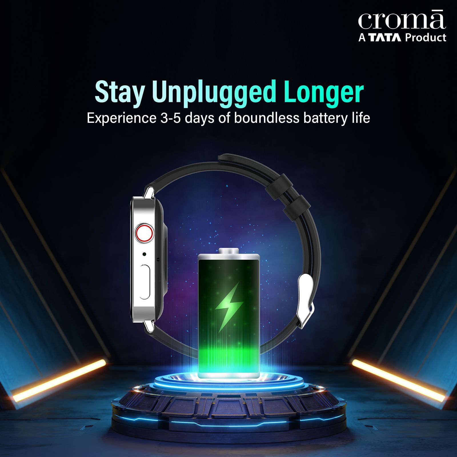 Croma Velocity AM Smartwatch with Bluetooth Calling (1.78 inches, AMOLED Display, IP68 Water Resistant, Silicone Strap)_11