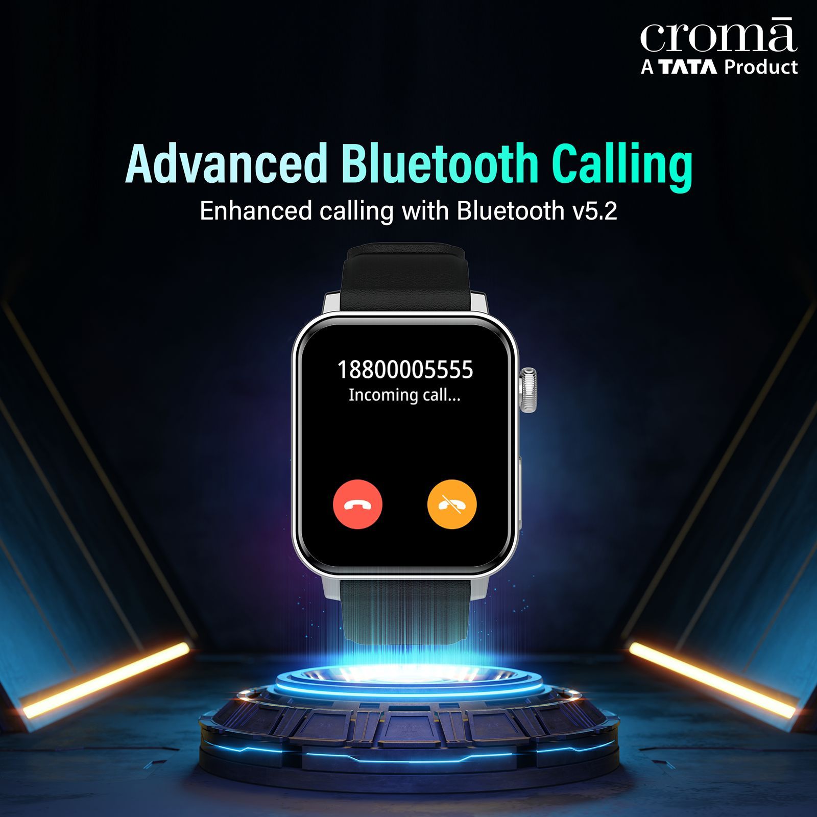 Croma Velocity AM Smartwatch with Bluetooth Calling (1.78 inches, AMOLED Display, IP68 Water Resistant, Silicone Strap)_12