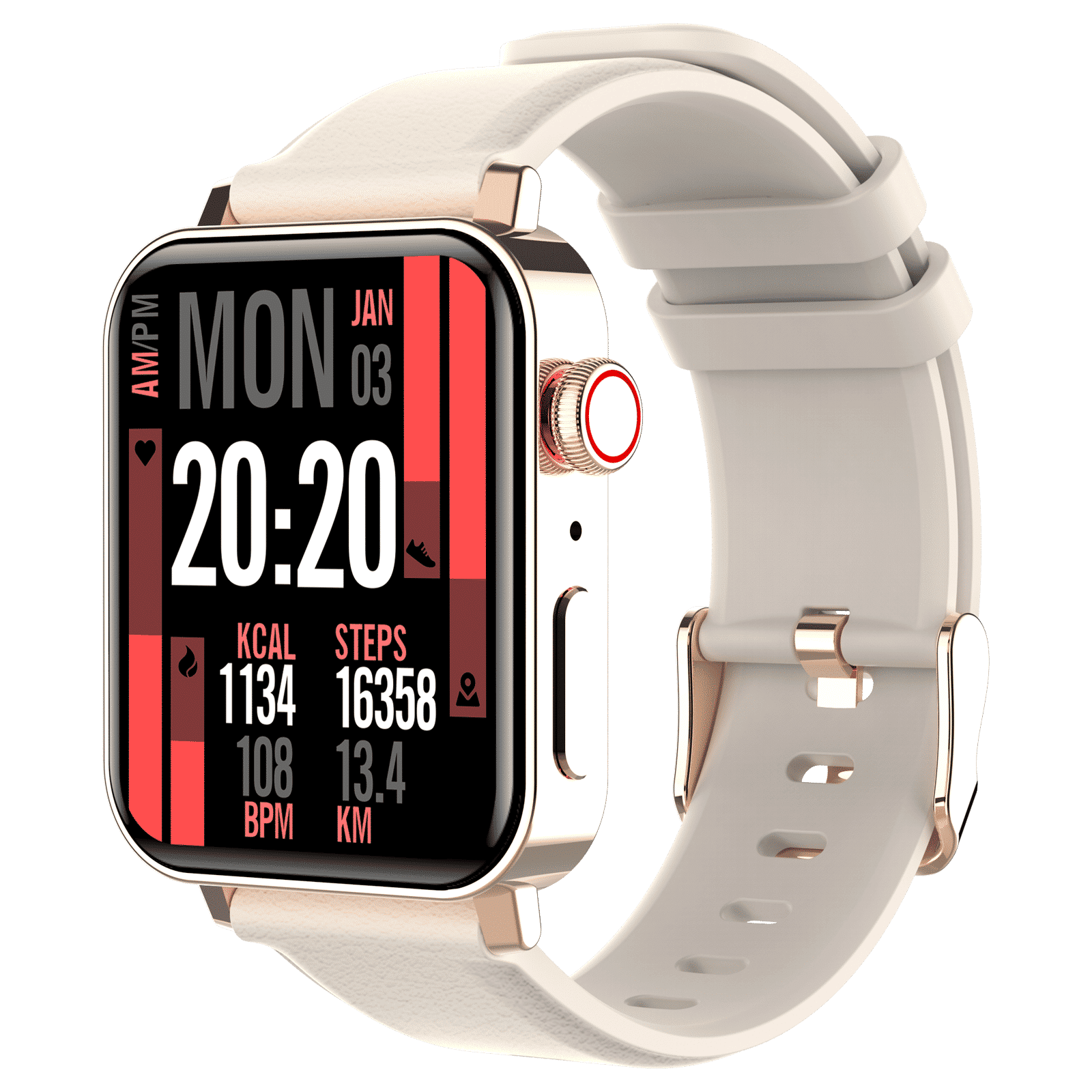 Croma Velocity AM Smartwatch with Bluetooth Calling (1.78 inches, AMOLED Display, IP68 Water Resistant, Gold Strap)_4