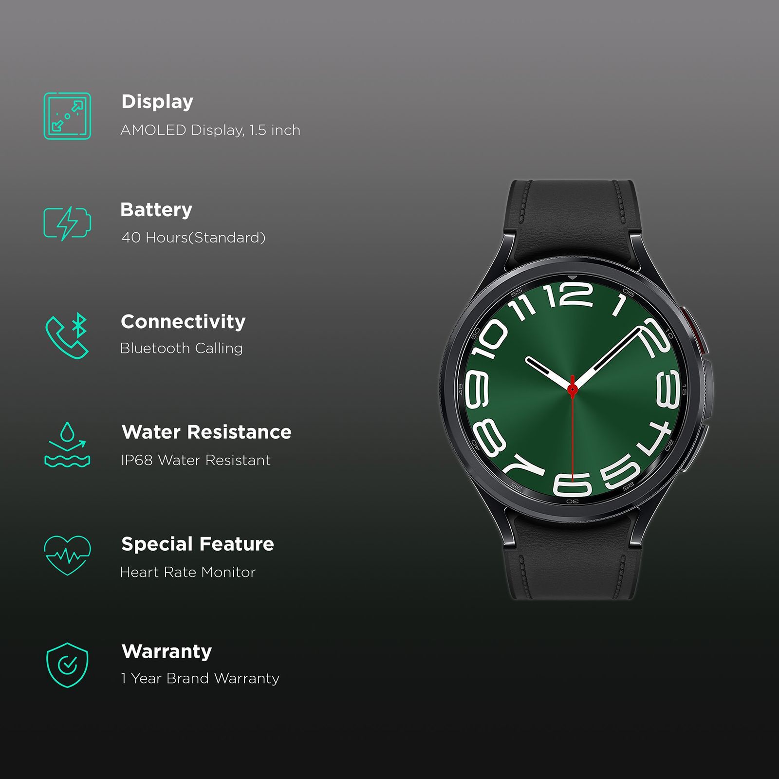 SAMSUNG Galaxy Watch6 Classic GPS+Wi-Fi+4G SIM+Bluetooth Wear OS Smartwatch (47mm Super AMOLED Display, IP68 Water Resistant, Black Strap)_2