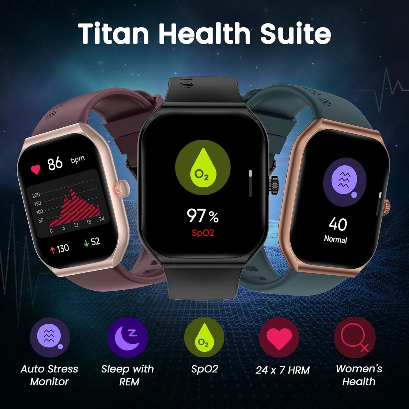 TITAN Smart 3.0 Smartwatch with Bluetooth Calling (49.7mm Super AMOLED Display, IP68 Water Resistant, Teal Strap)_7