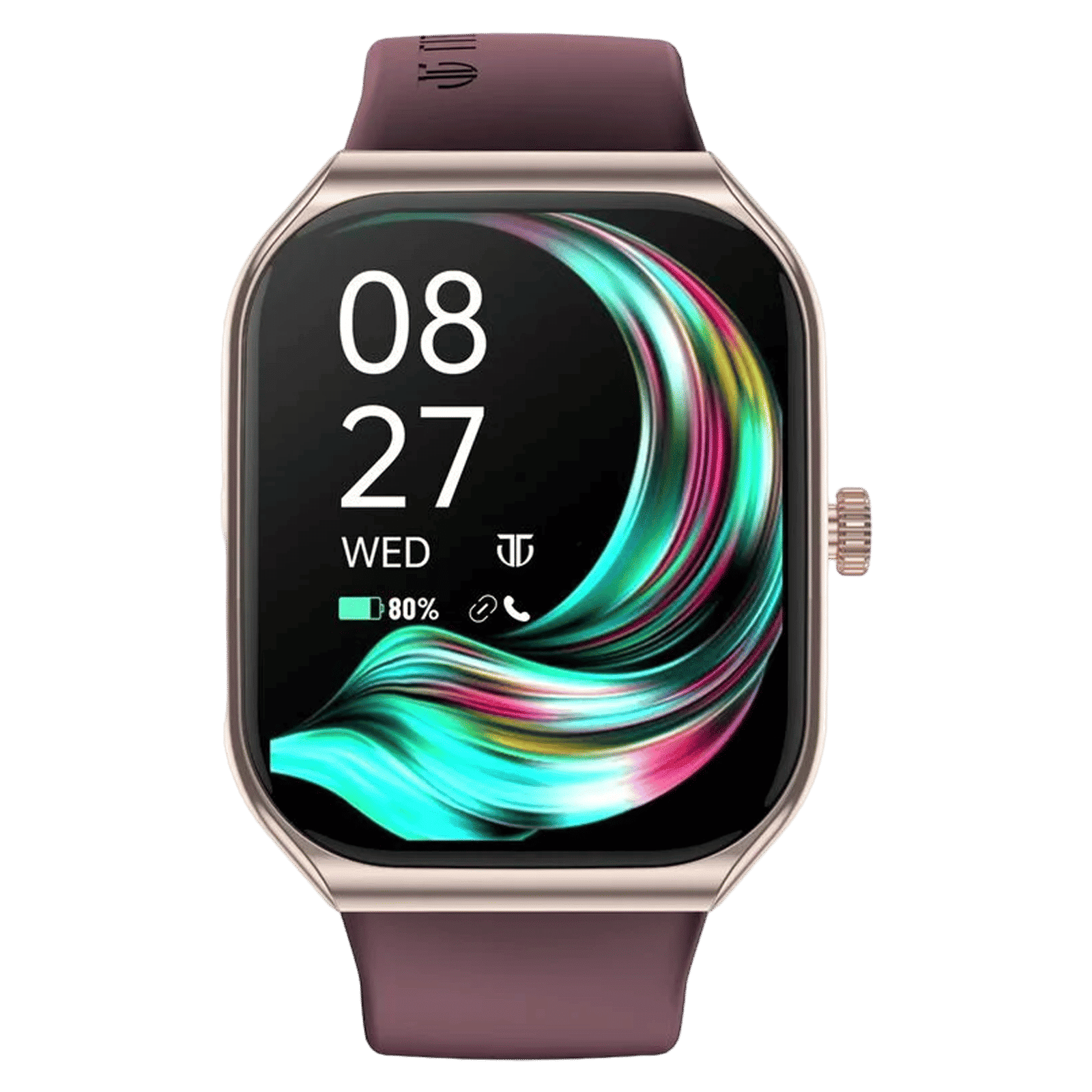 TITAN Smart 3.0 Smartwatch with Bluetooth Calling (49.7mm Super AMOLED Display, IP68 Water Resistant, Wine Red Strap)_1