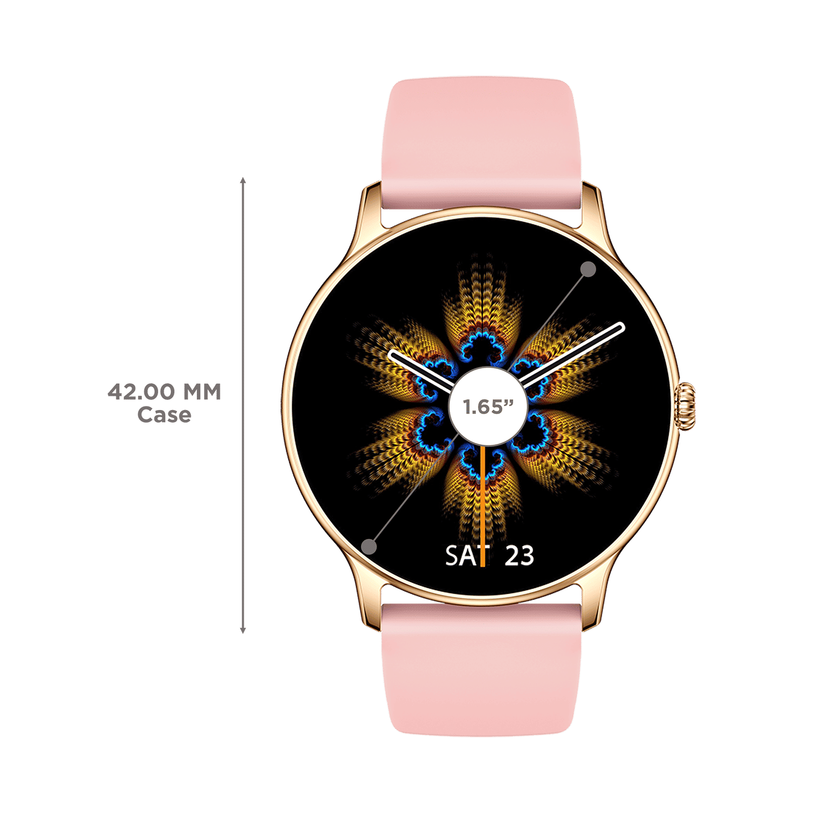 FIRE-BOLTT Talk Alpha Smartwatch with Bluetooth Calling (42mm Display, Pink Strap)_2