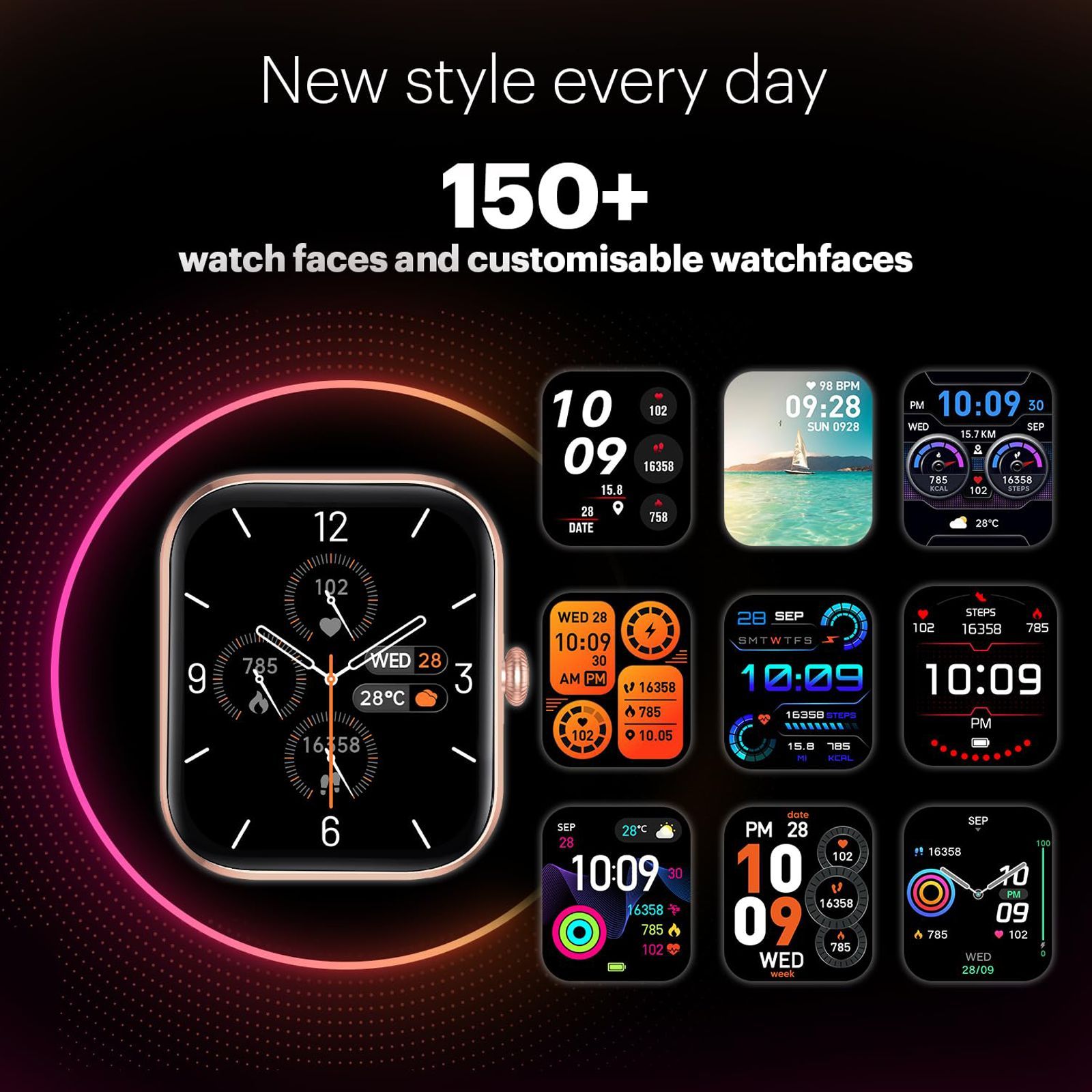 noise ColorFit Spark Smartwatch with Bluetooth Calling (50.8mm TFT HD Display, IP67 Water Resistant, Cobalt Blue Strap)_6