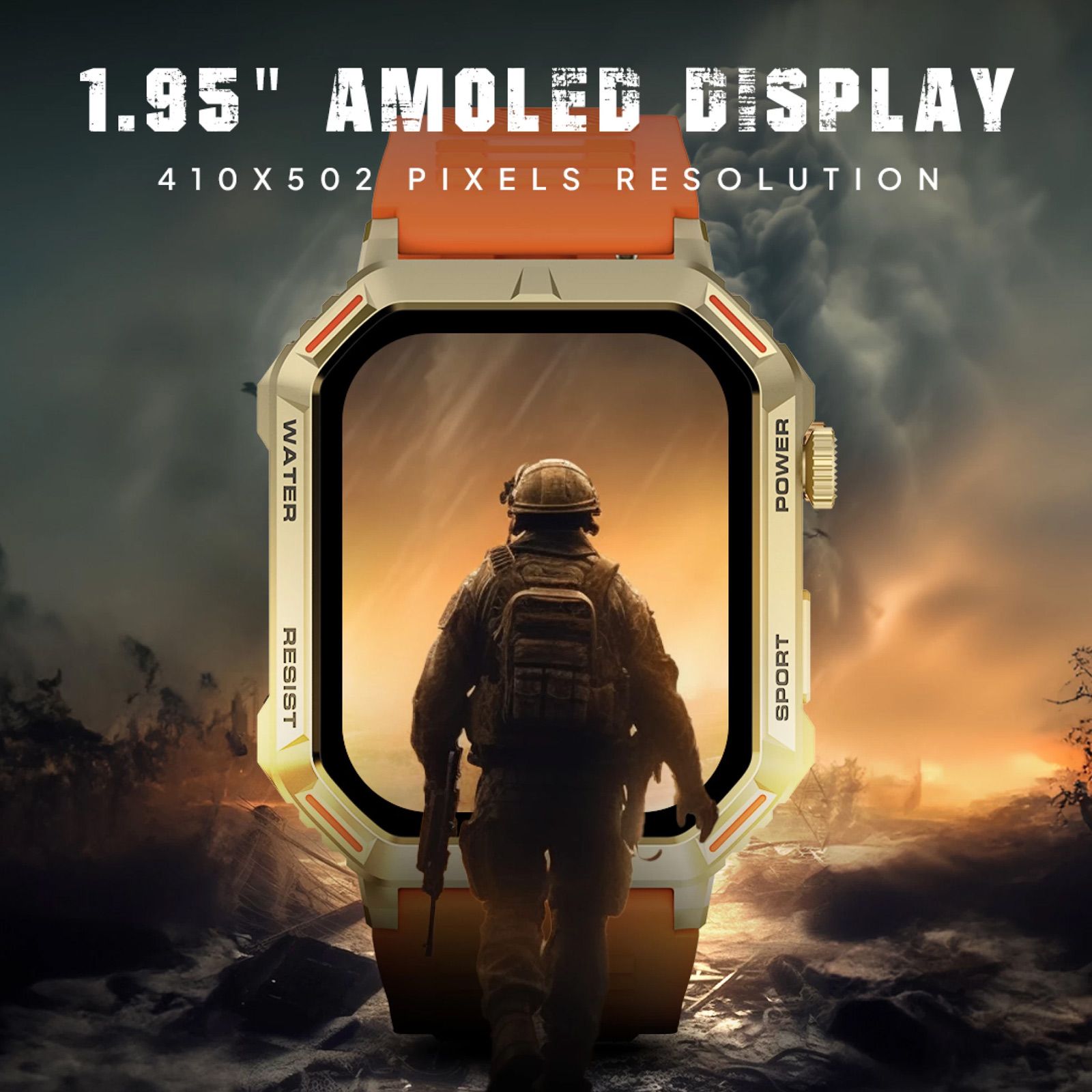 FIRE-BOLTT Commando Smartwatch with Bluetooth Calling (49.5mm AMOLED Display, IP68 Water Resistant, Orange Strap) FIRE-BOLTT Commando Smartwatch with Bluetooth Calling (49.5mm AMOLED Display, IP68 Water Resistant, Orange Strap)_12