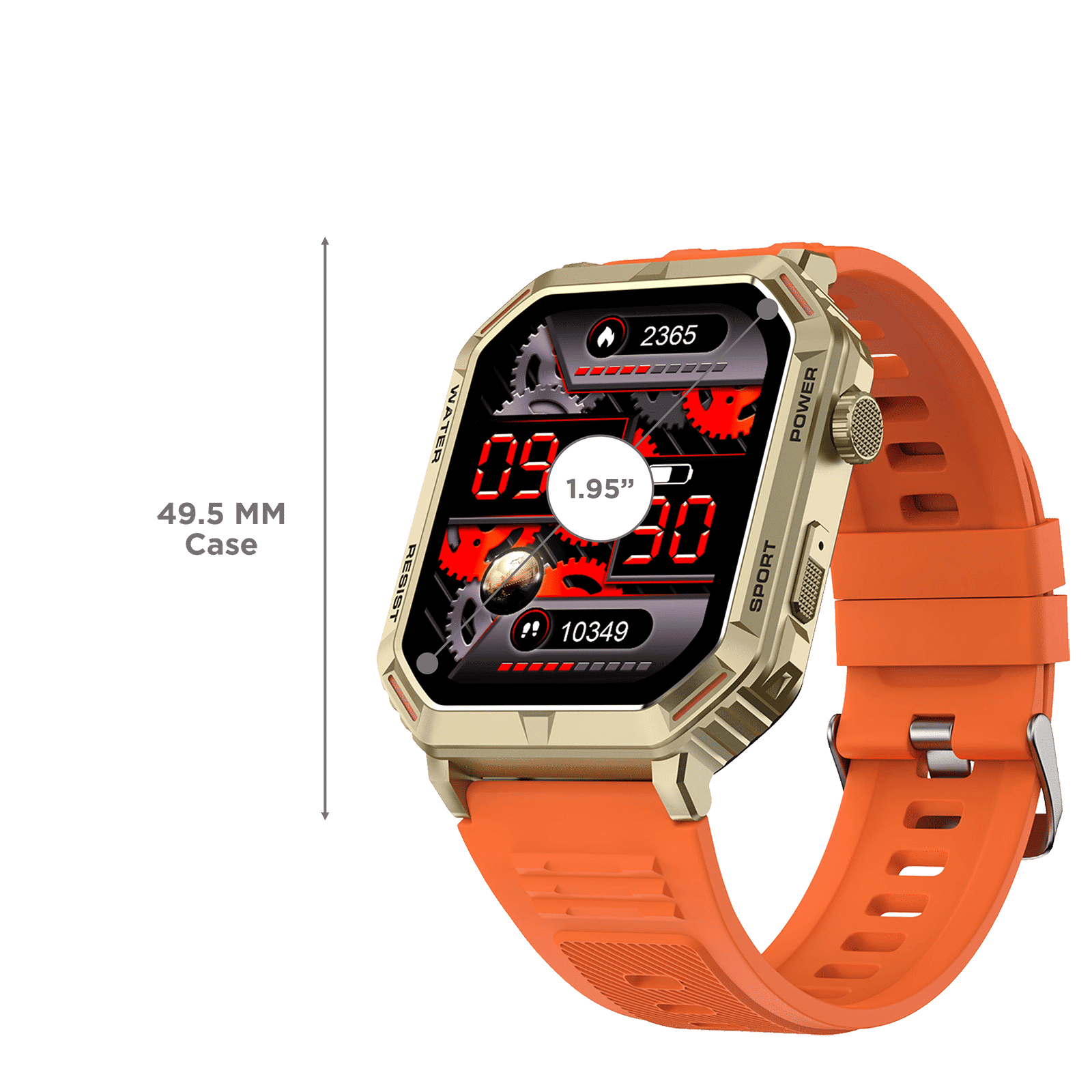 FIRE-BOLTT Commando Smartwatch with Bluetooth Calling (49.5mm AMOLED Display, IP68 Water Resistant, Orange Strap) FIRE-BOLTT Commando Smartwatch with Bluetooth Calling (49.5mm AMOLED Display, IP68 Water Resistant, Orange Strap)_3