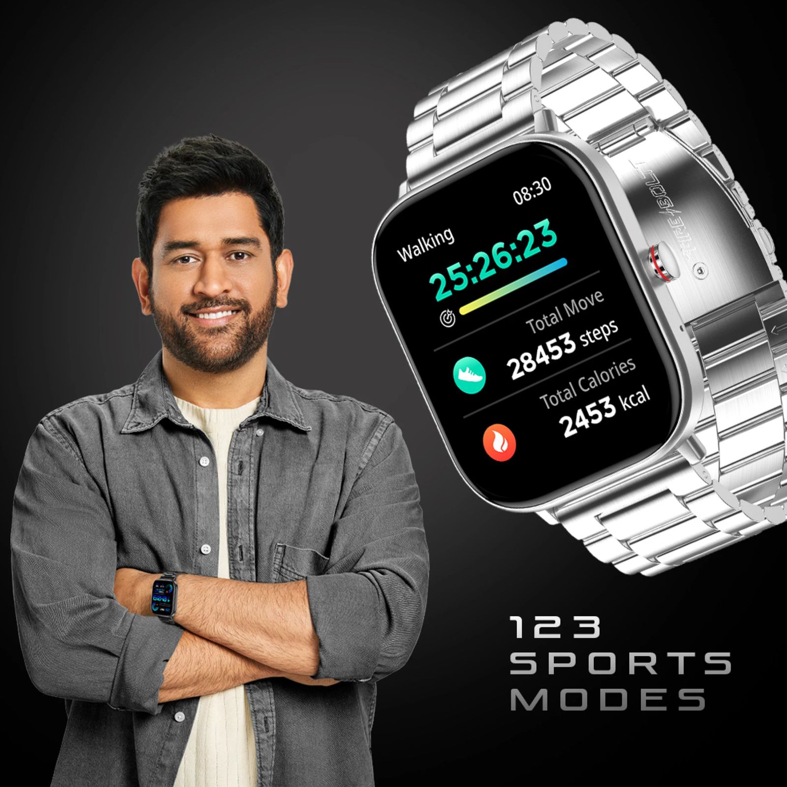 FIRE-BOLTT Starlight Smartwatch with Bluetooth Calling (51mm TFT HD Display, IP68 Water Resistant, Silver Strap)_6